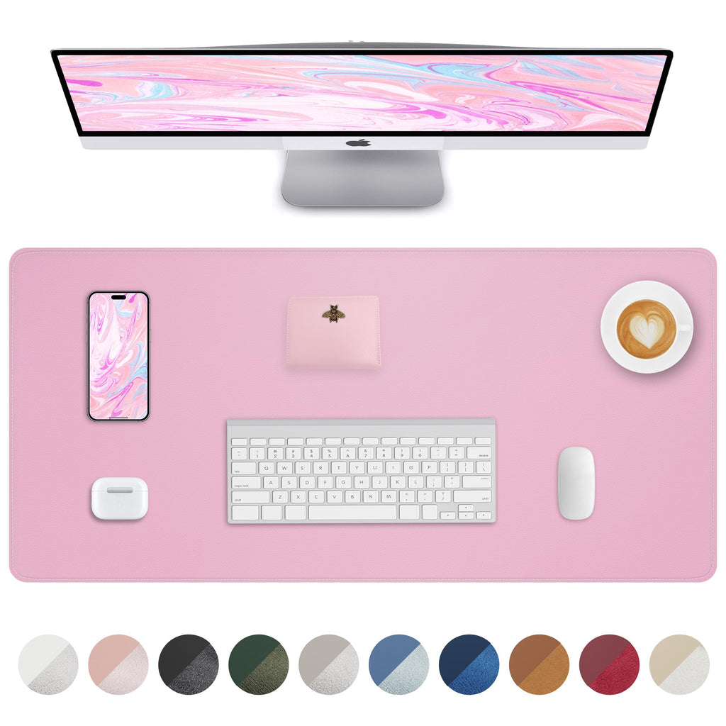 AFIING Large Desk Mat 55" x 24" - PU Leather Desk Pad Protector, Waterproof Non-Slip Extended Mouse Pad for Office Desk, Keyboard, Laptop and Home Workspace (Black)