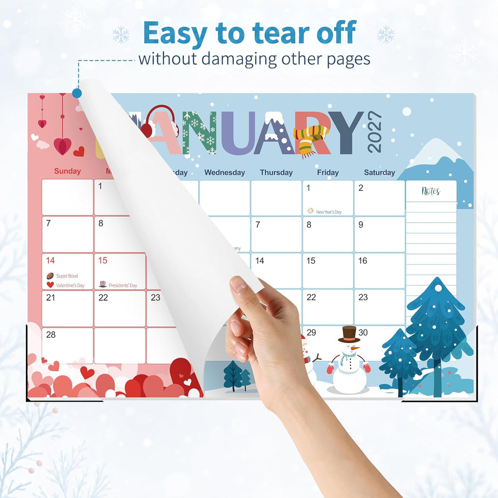GuassLee Desk Calendar 2027, 21 Month Oct 2026-Jun 2028, 17"x11.5"