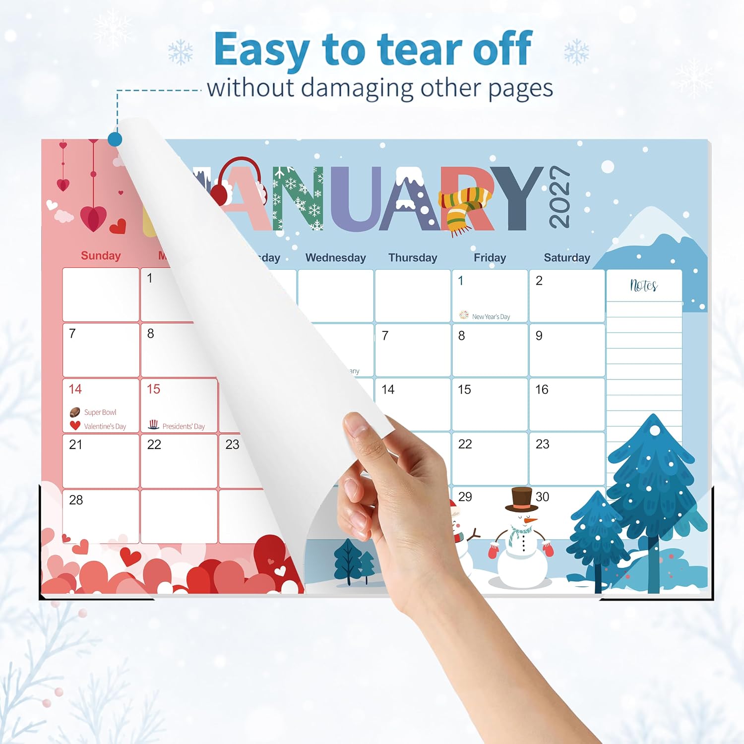 GuassLee Desk Calendar 2027, 21 Month Oct 2026-Jun 2028, 17"x11.5"