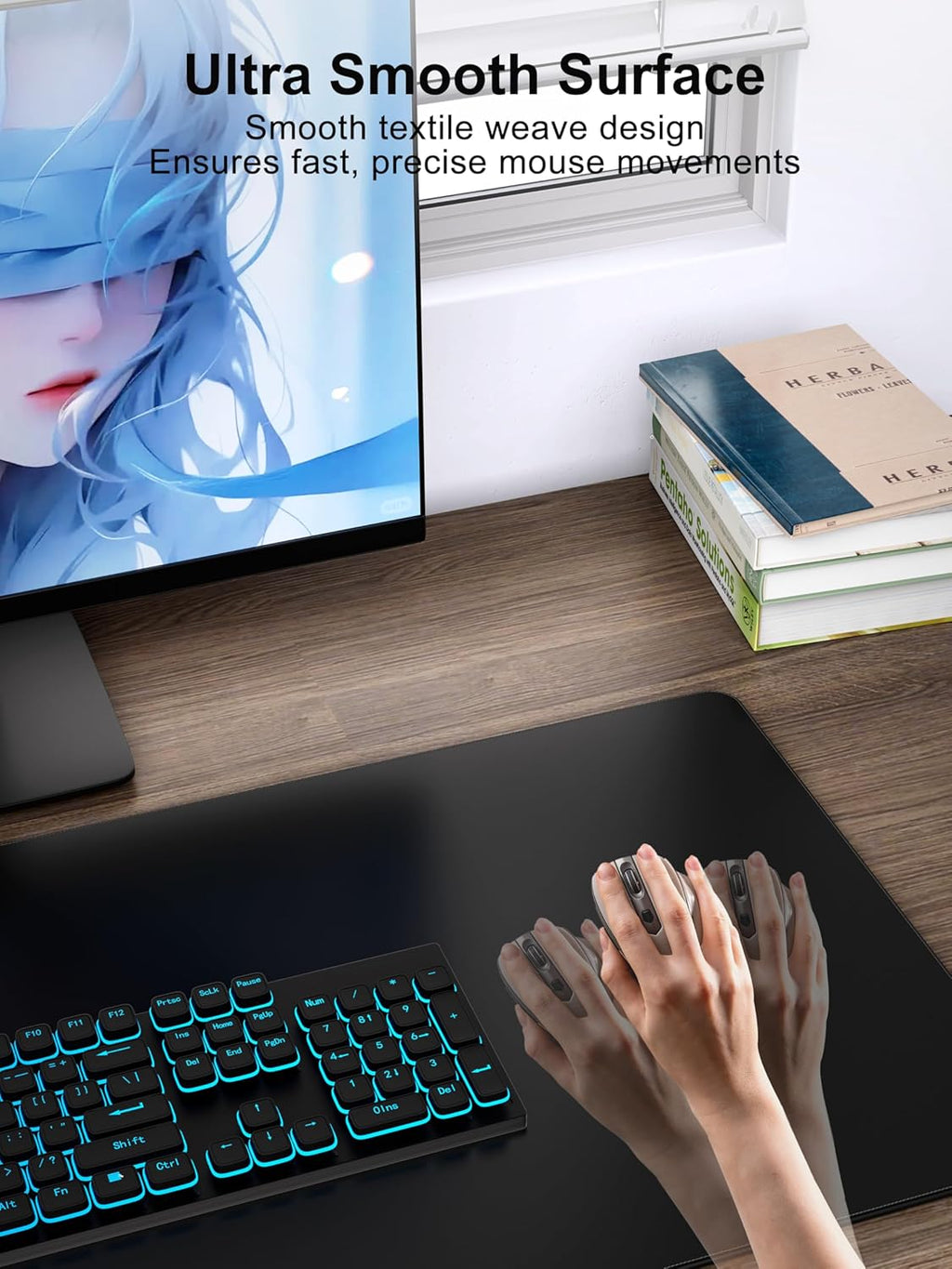 TopMade Wireless Charging Mouse Pad, 31.5"x15.75" XXL Large Desk Pad