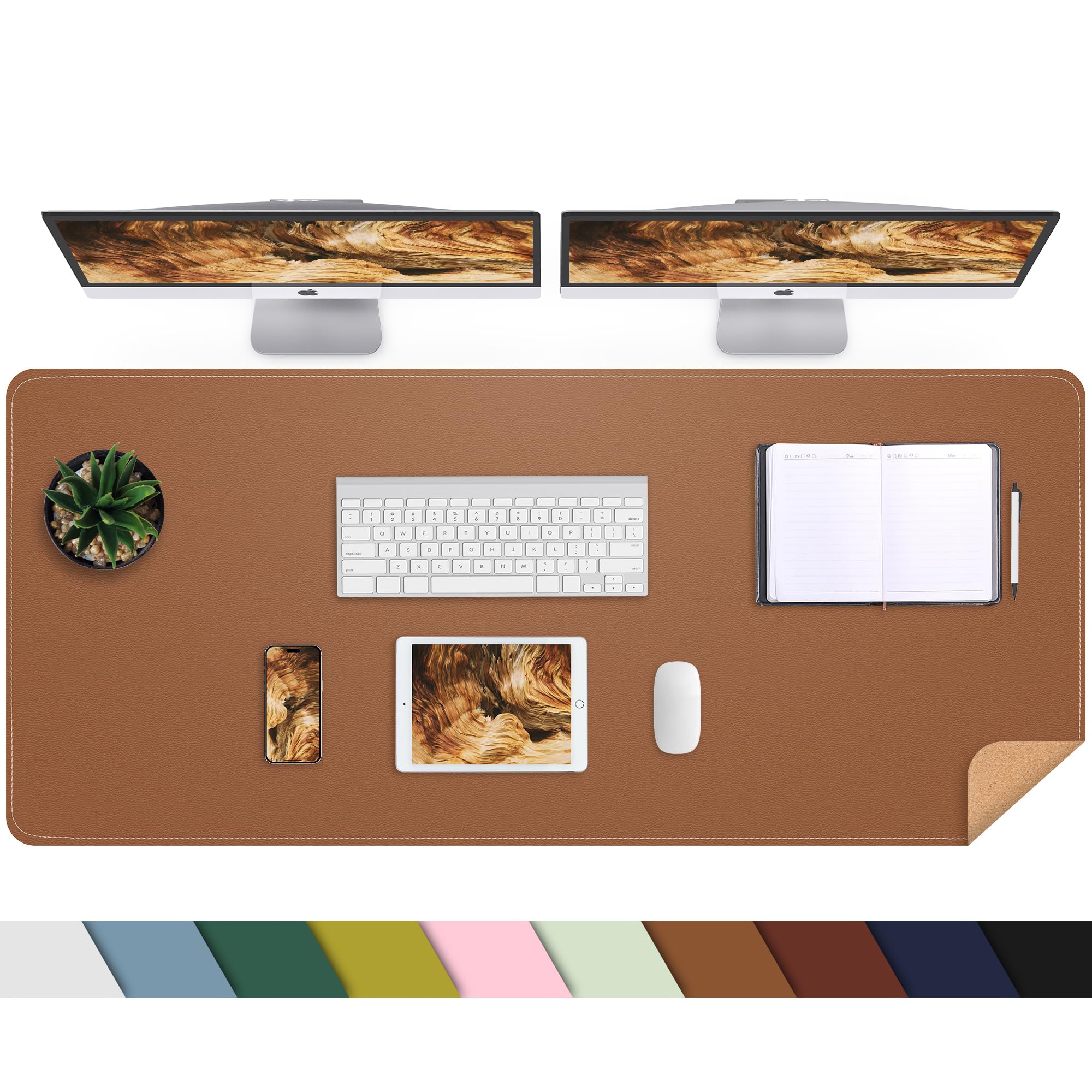 AFIING Large Desk Mat, 47" x 17", Black