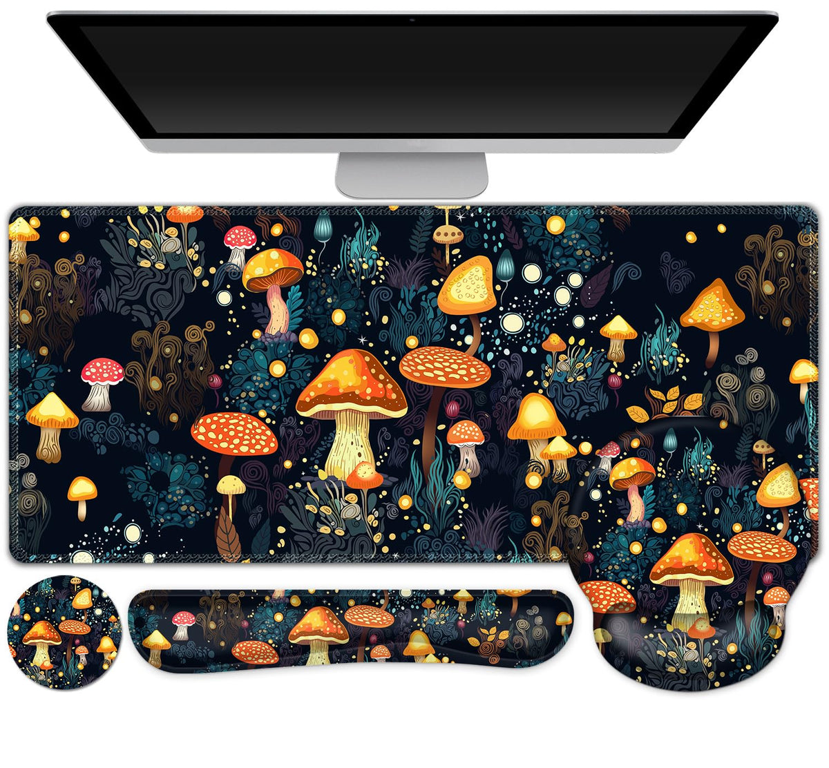 Gaming Mouse Pad Large Desk Mat, Cute Purple Marble Rose Desk Pad Protector
