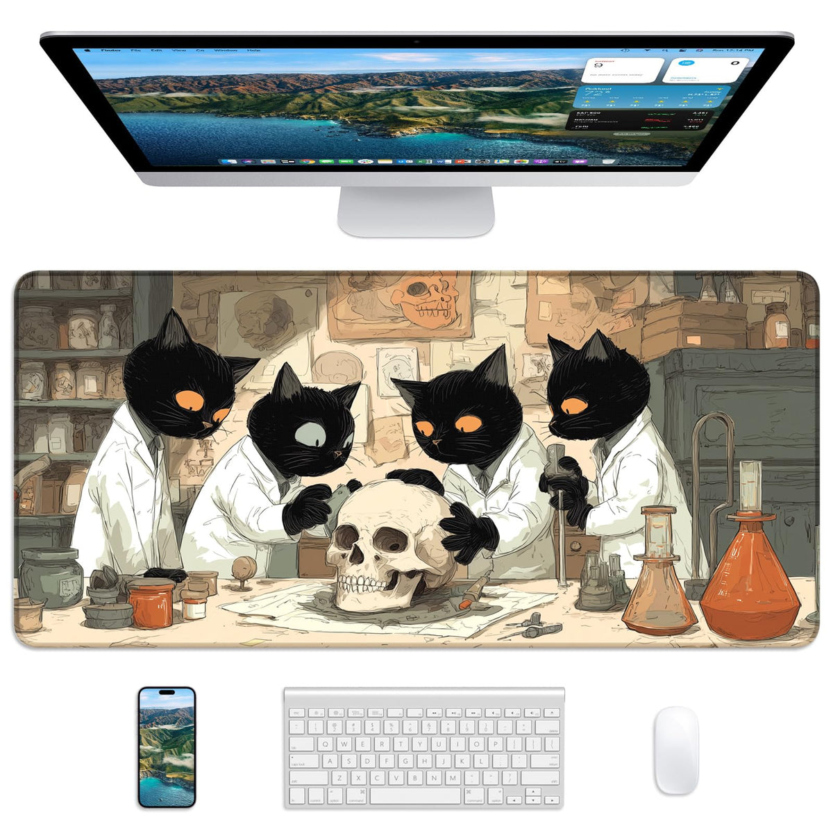 Mouse Pad 31.5x11.8in Large Desk Mat Non-Slip for Office