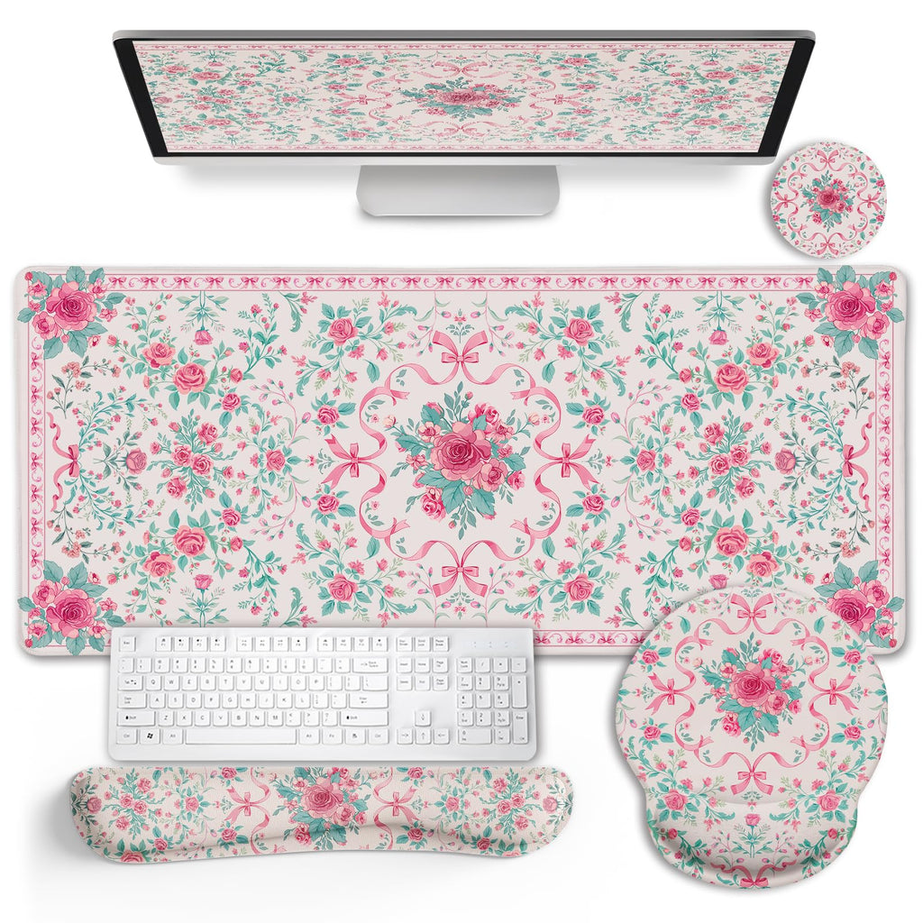 LIMKRIAN Goth Skull Mouse Pad Set Large Desk Mat for Desktop Decor