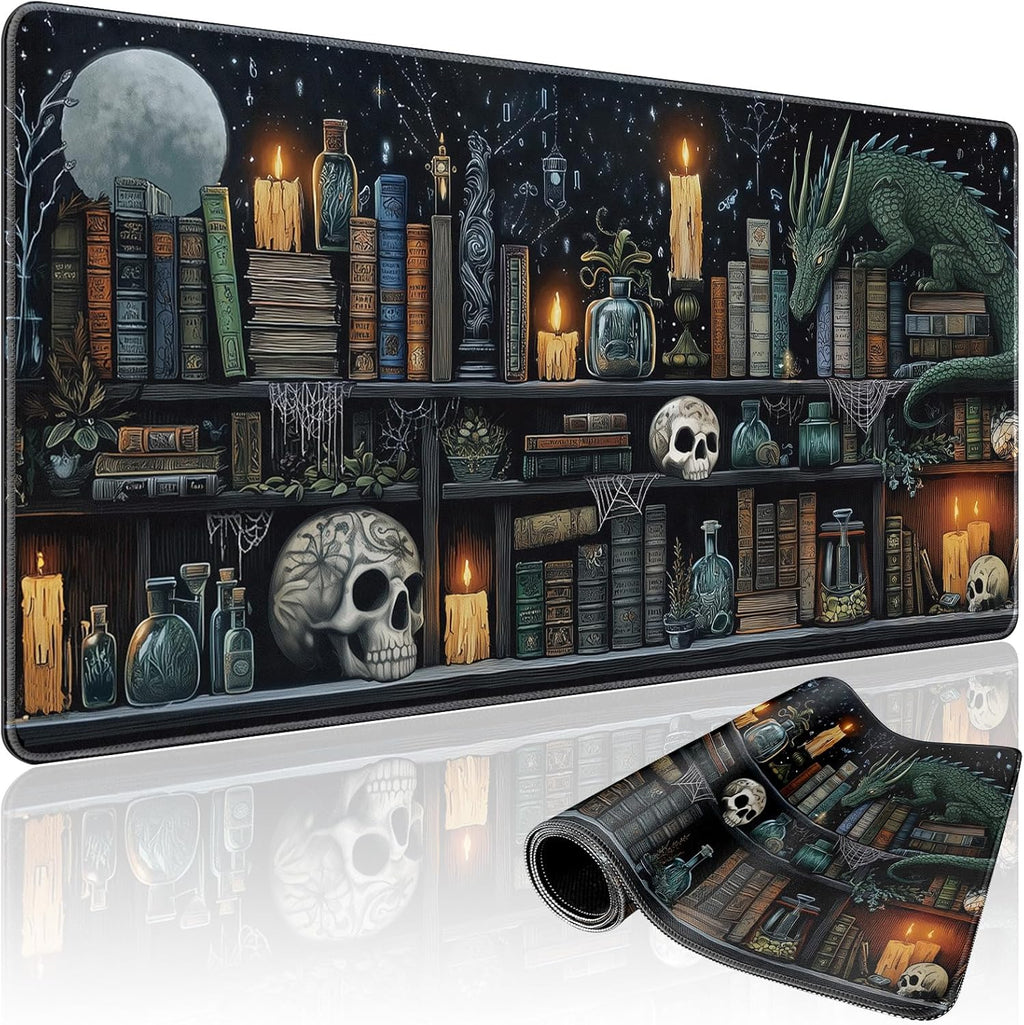 Mystical Gothic Library Large Gaming Mouse Pad Desk Mat 31.5x15.7
