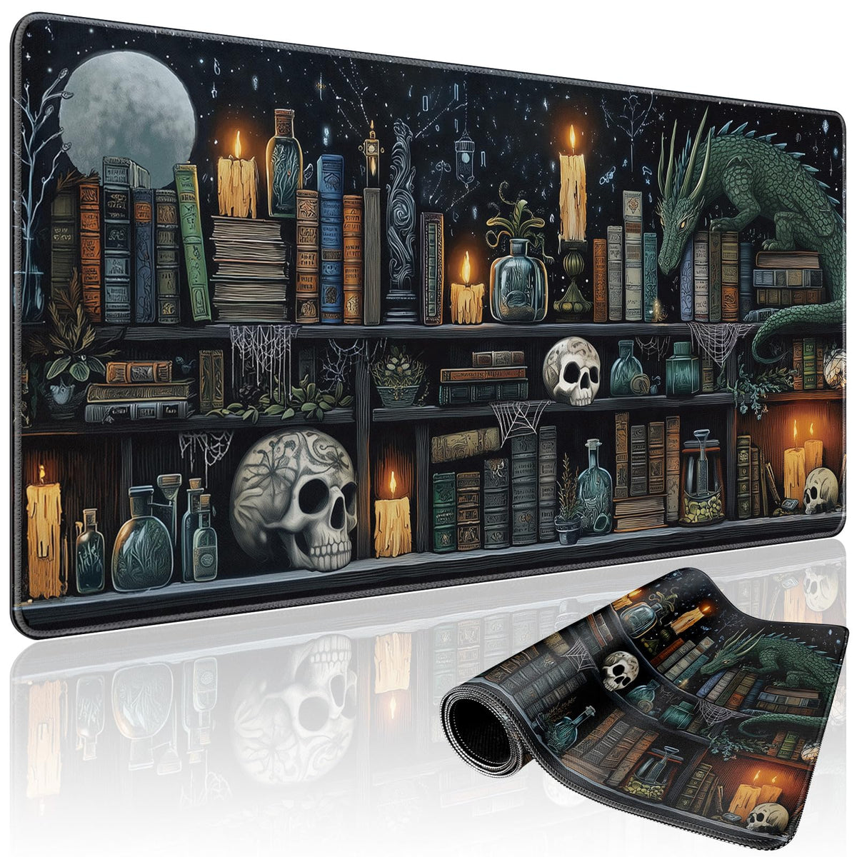 Mystical Gothic Library Large Gaming Mouse Pad Desk Mat 31.5x15.7