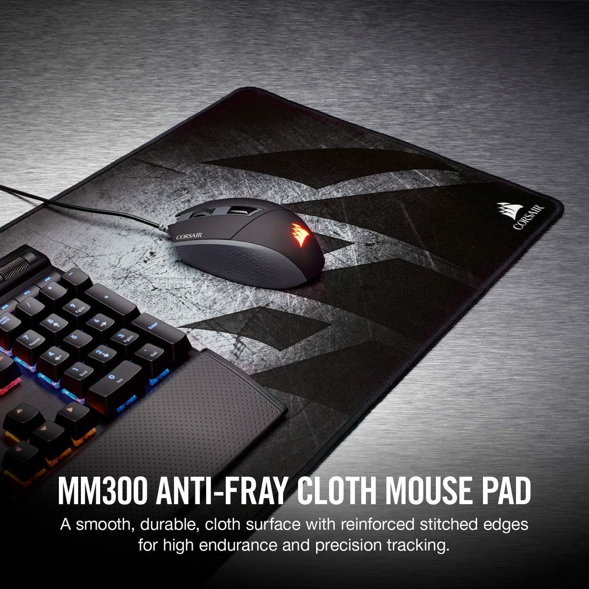 Corsair MM300 - Anti-Fray Cloth Gaming Mouse Pad - High-Performance Mouse Pad Optimized for Gaming Sensors - Designed for Maximum Control - Extended, Multi Color