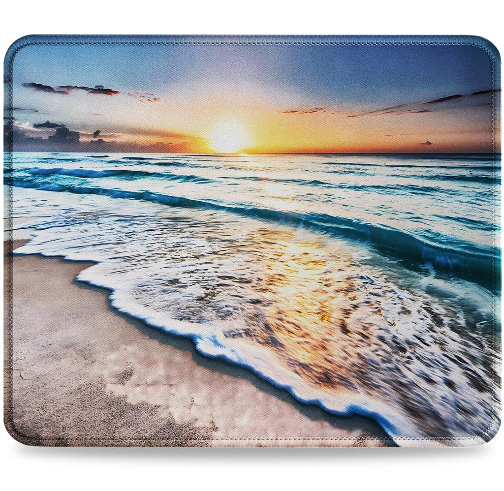 JIKIOU Mouse Pad with Stitched Edge, Perfect Size-10.2x8.3in Black