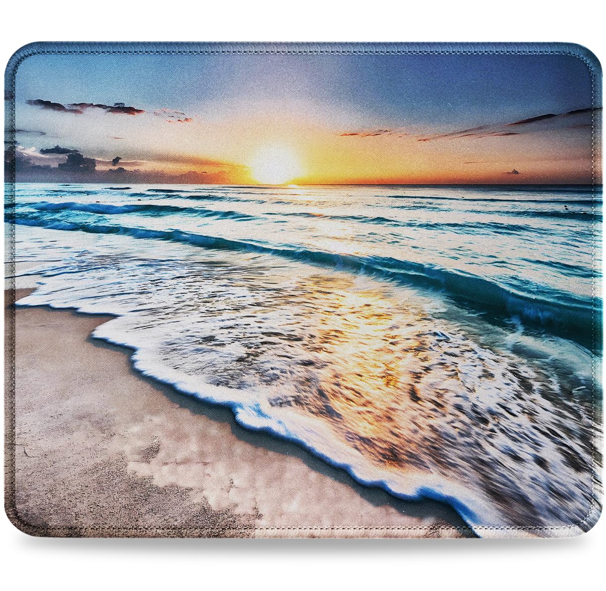 JIKIOU Mouse Pad with Stitched Edge, Perfect Size-10.2x8.3in Black