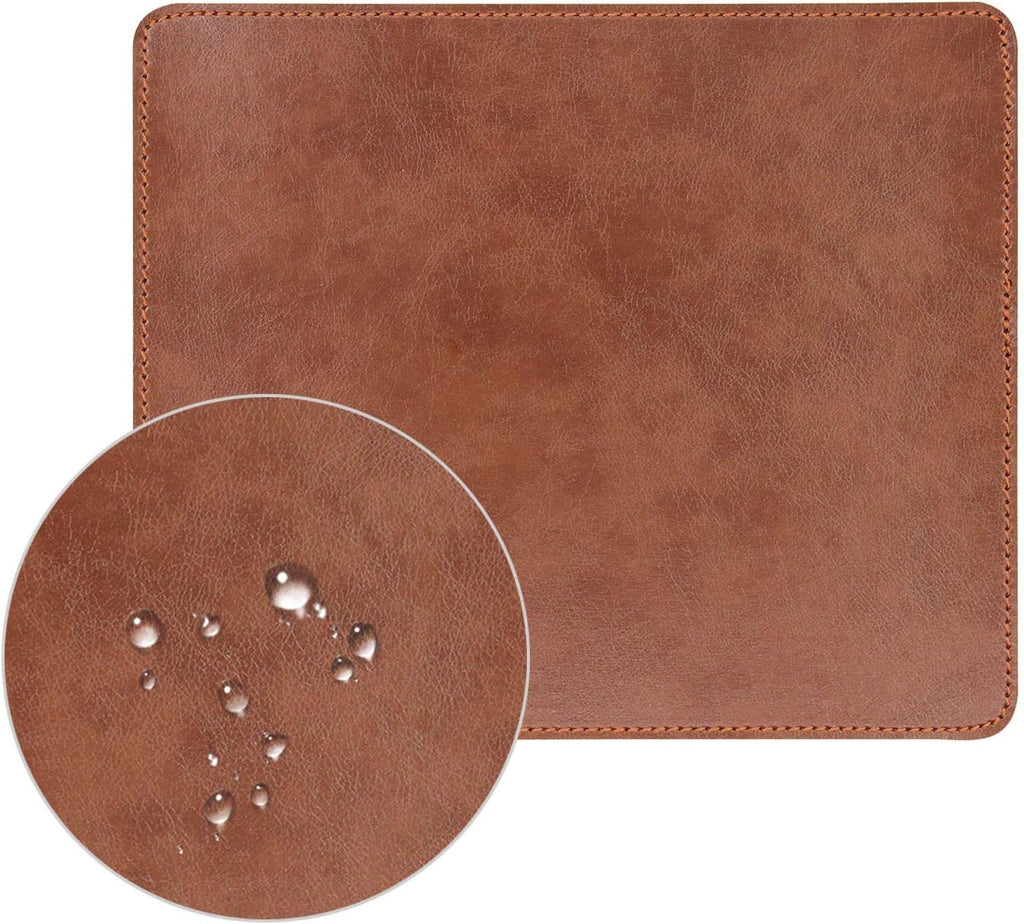 Leather Mouse pad for Laptop Computer PC 9.45 X 7.87 inch Brown