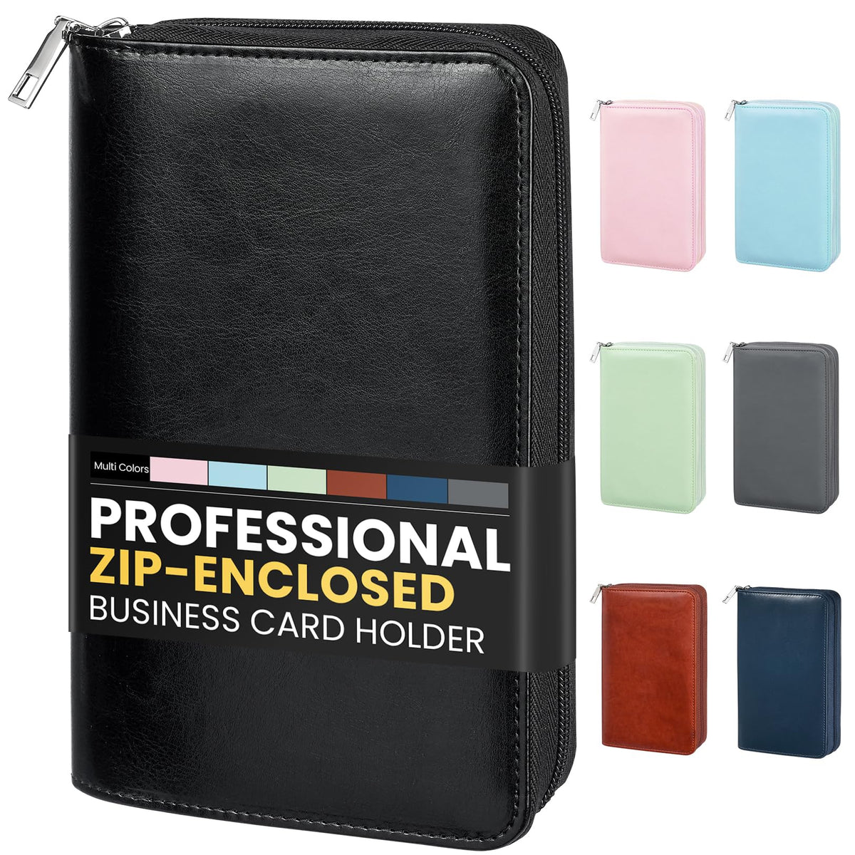 Sooez Leather Professional Business Card Book Holder Organizer for 240 Card