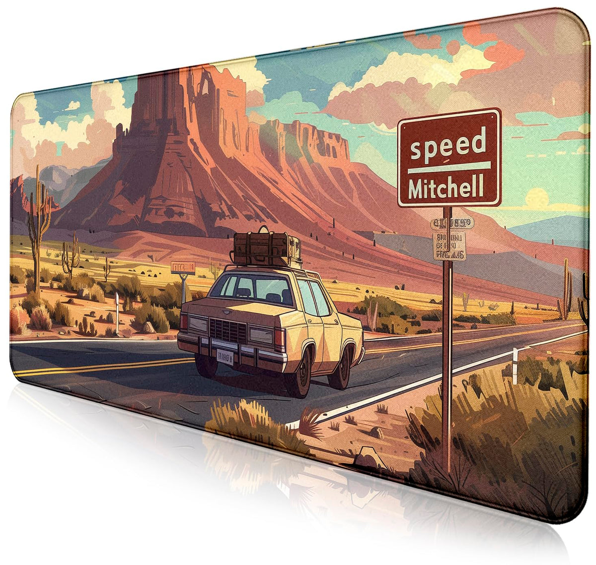 Retro American Flag XL Gaming Mouse Pad with Stitching Edge Laptop Desk Mat