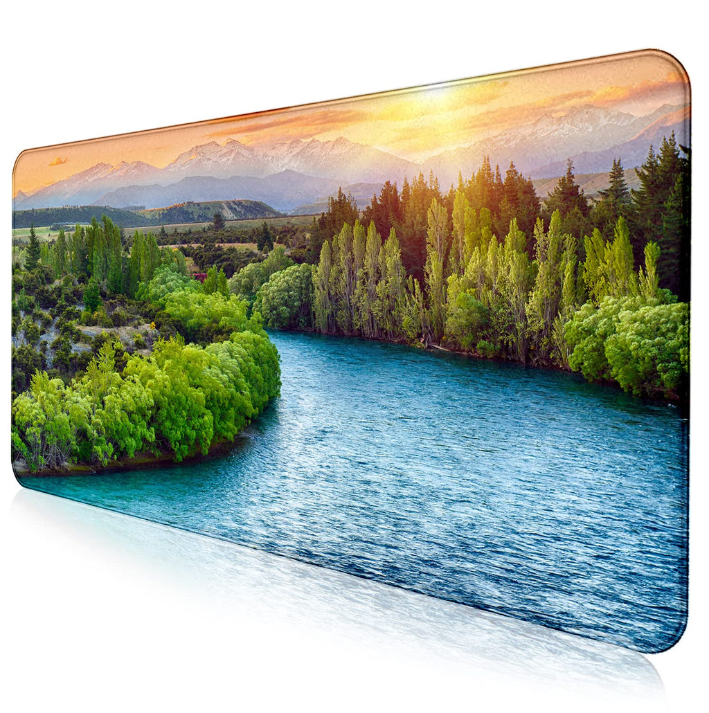 Retro American Flag XL Gaming Mouse Pad with Stitching Edge Laptop Desk Mat