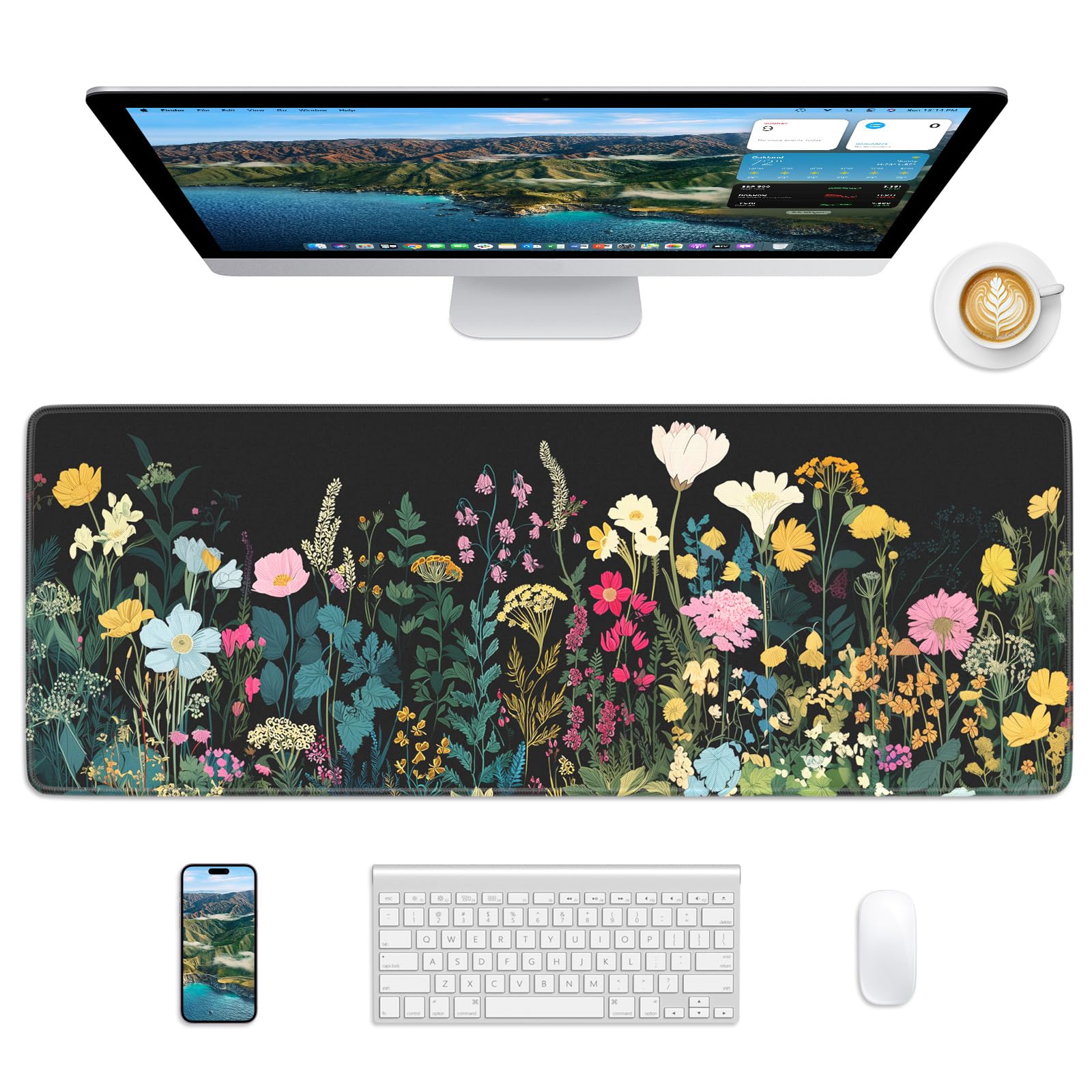 Mouse Pad 31.5x11.8in Large Desk Mat Non-Slip for Office