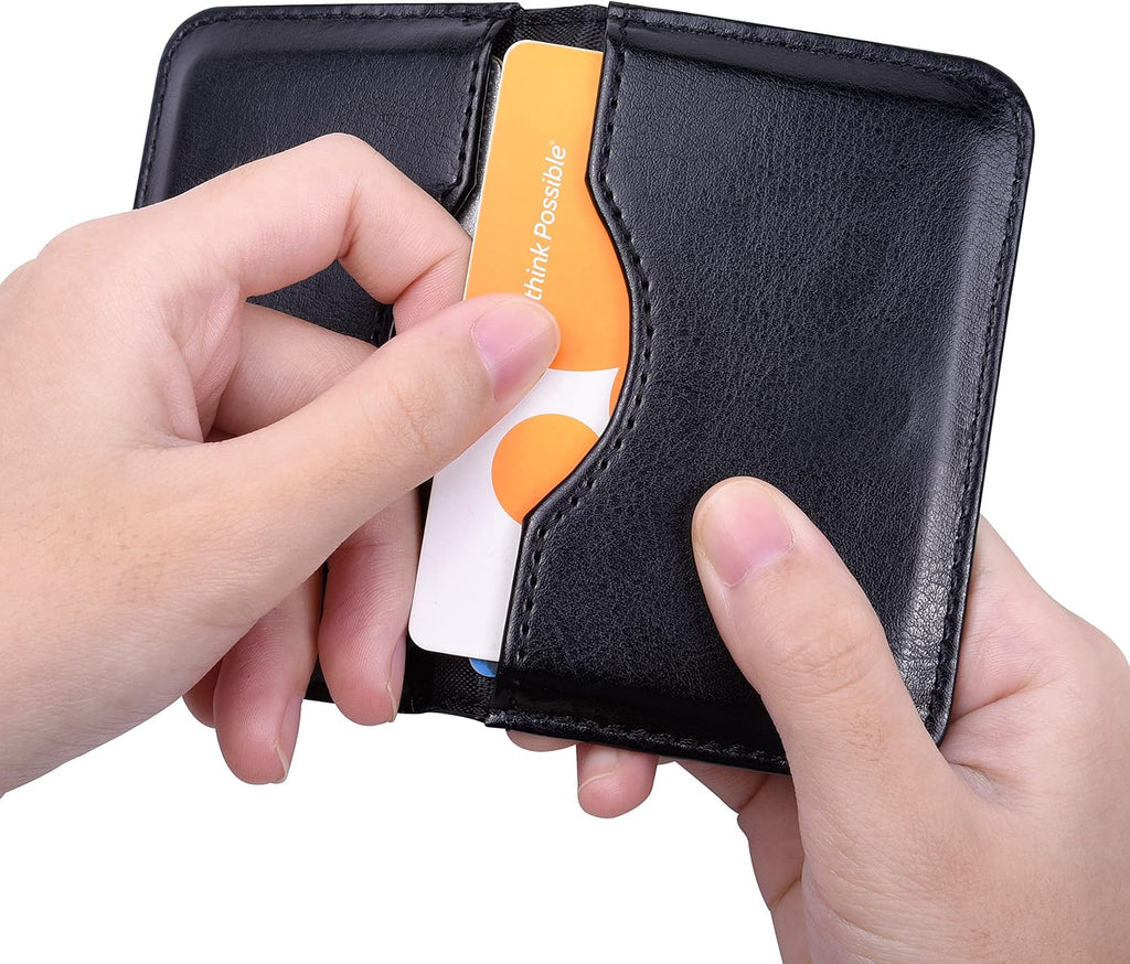 Wisdompro Business Card Holder, 2-Sided Folio Name Card Case