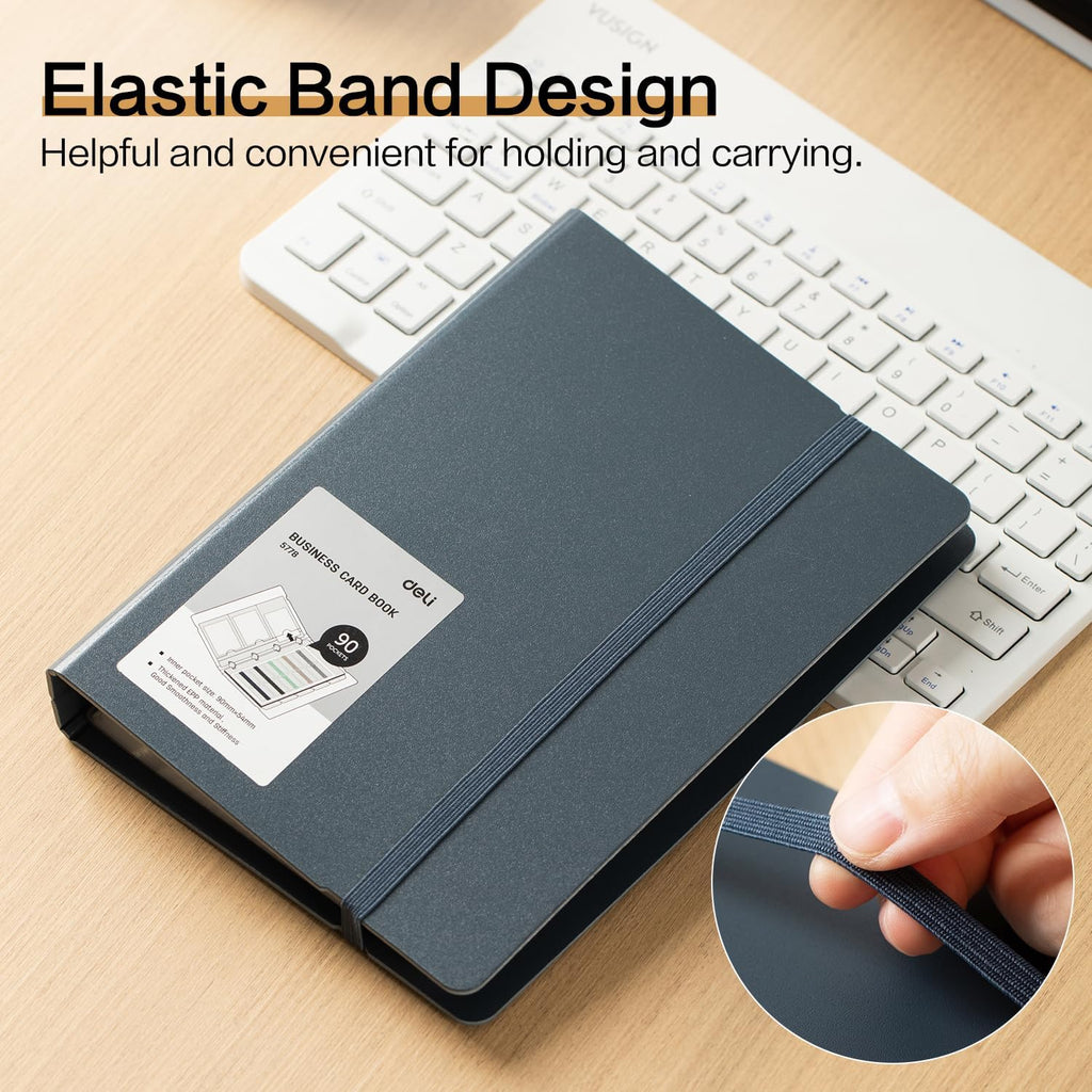 deli Business Card Book Holder, Business Card Organizer, Blue