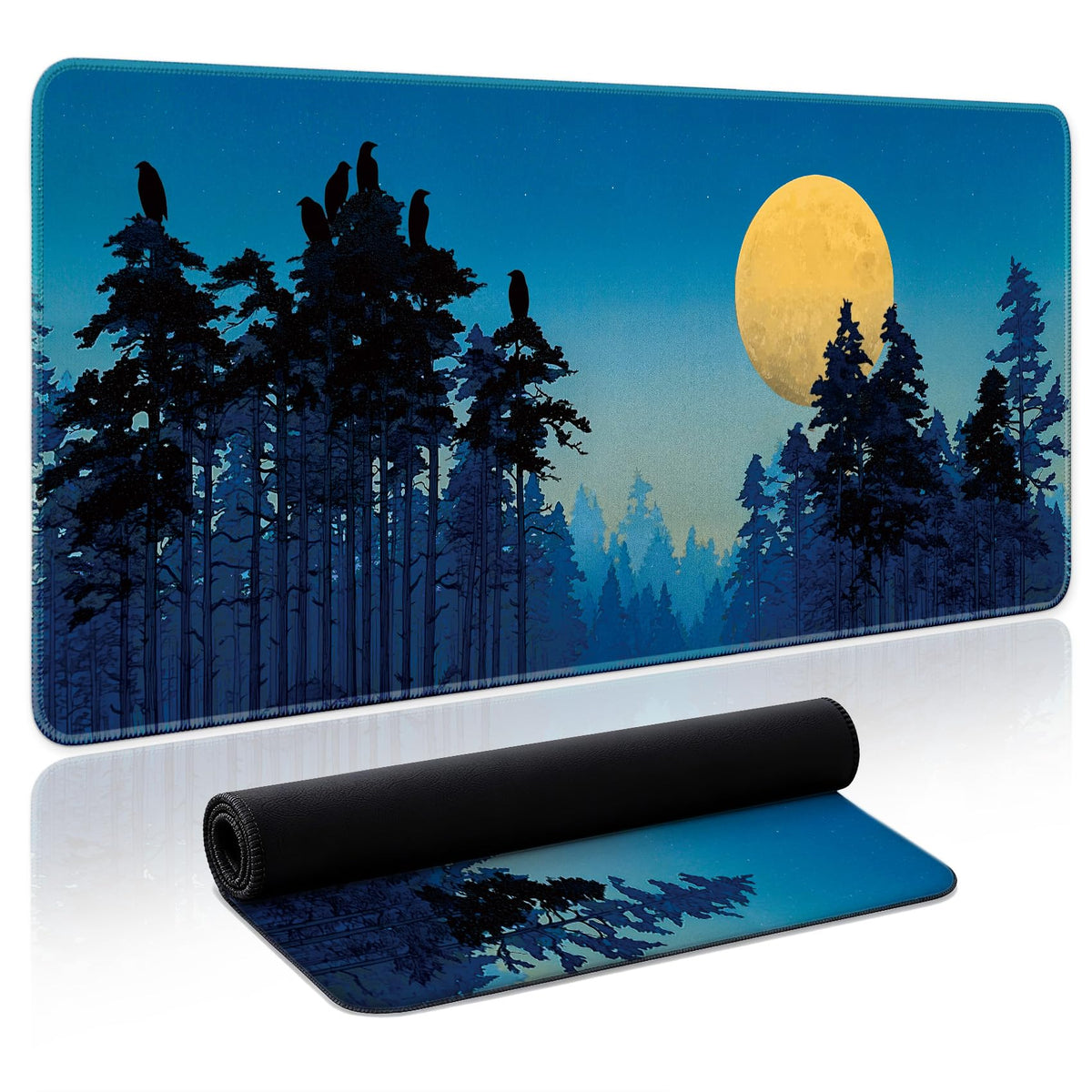 Aesthetic Desk Mat, Cute Enchanted Garden Desk Pad Protector for Work & Decor, 31.5" x 11.8", Pretty Non-Slip Extended Mouse Pad for Office or Home