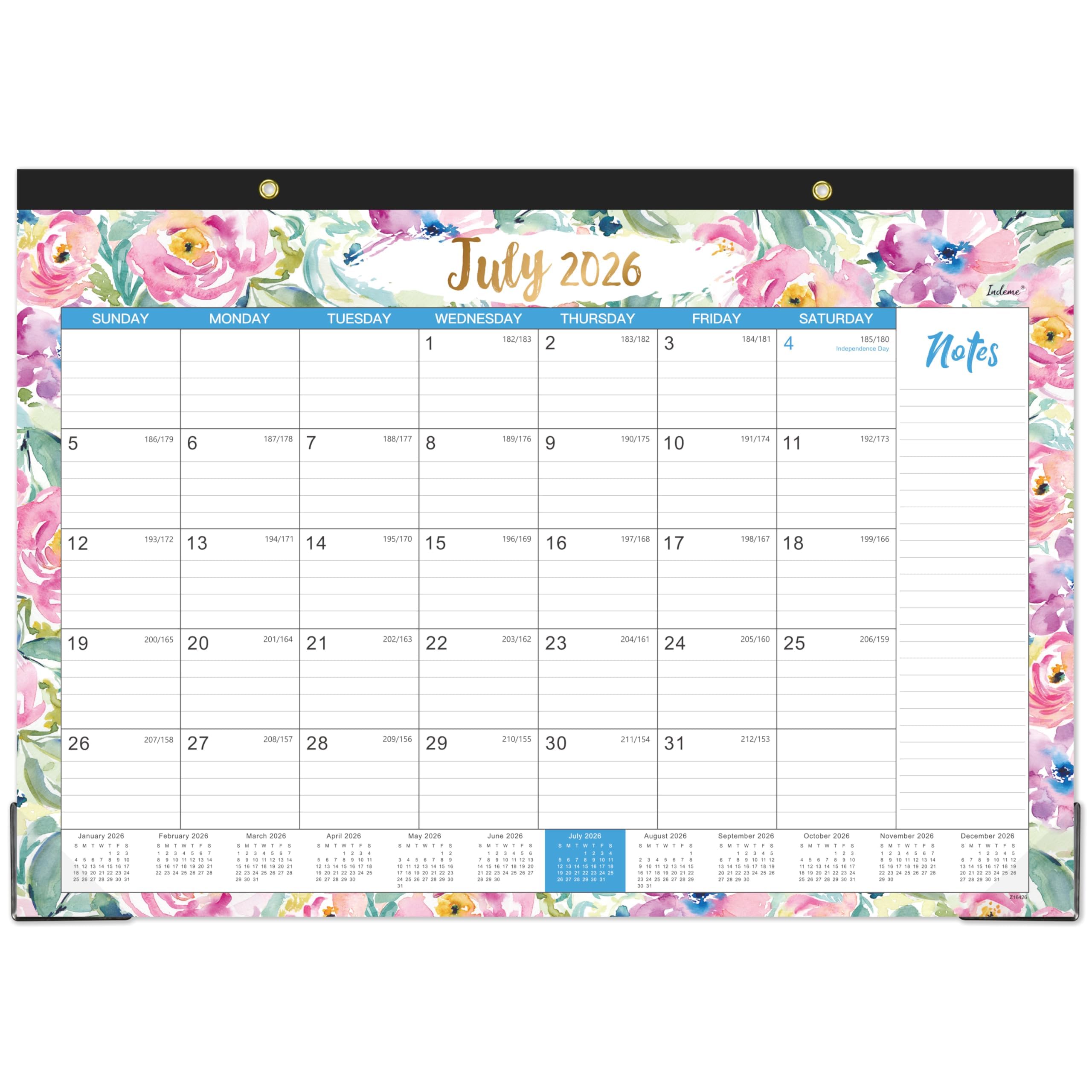 Desk Calendar 2026-2027 - Jul. 2026 - Dec. 2027, 18 Months Large Monthly Desk Calendar 2026-2027, 17" x 12", Desk Pad, Large Ruled Blocks, To-do List & Notes
