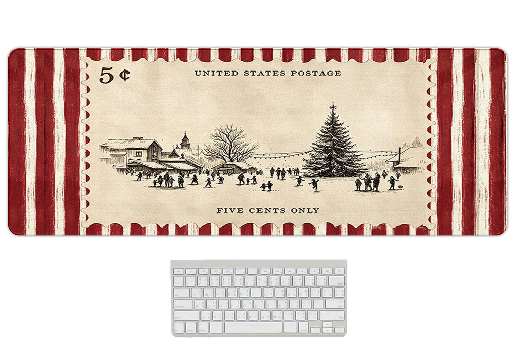 UTELKA Blue Desk Mat, Flroal Desk Matt for Desktop Mouse Pad 31.5x11.8
