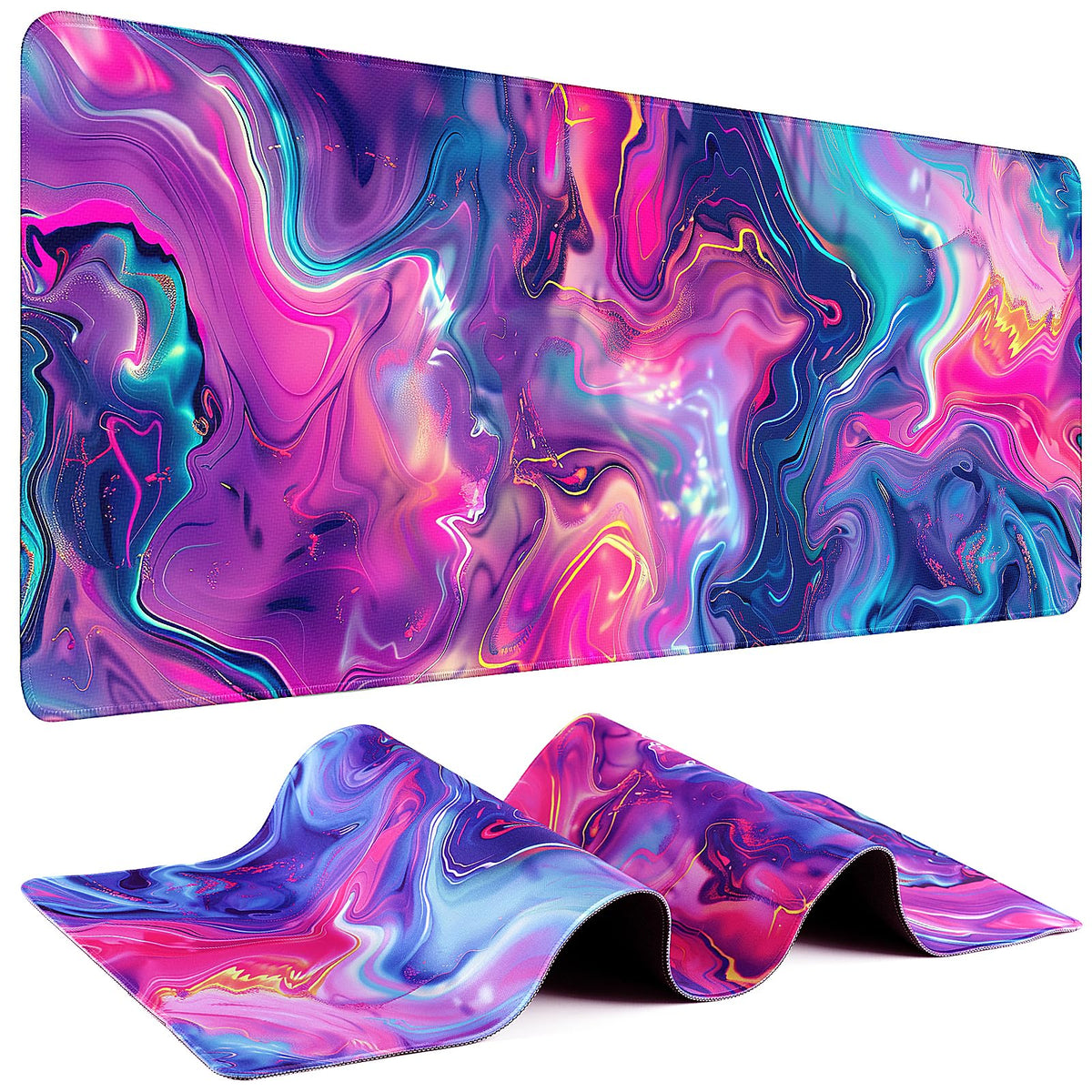 Mouse Pad Gaming - Desk Mat for Keyboard and Mouse - Kanagawa Large Mouse Pad for Desk, Japanese Sea Wave Mousepad (31.5 x 11.8inch) with Non-Slip Base, Desks Pad Mat for Game, Office and Home
