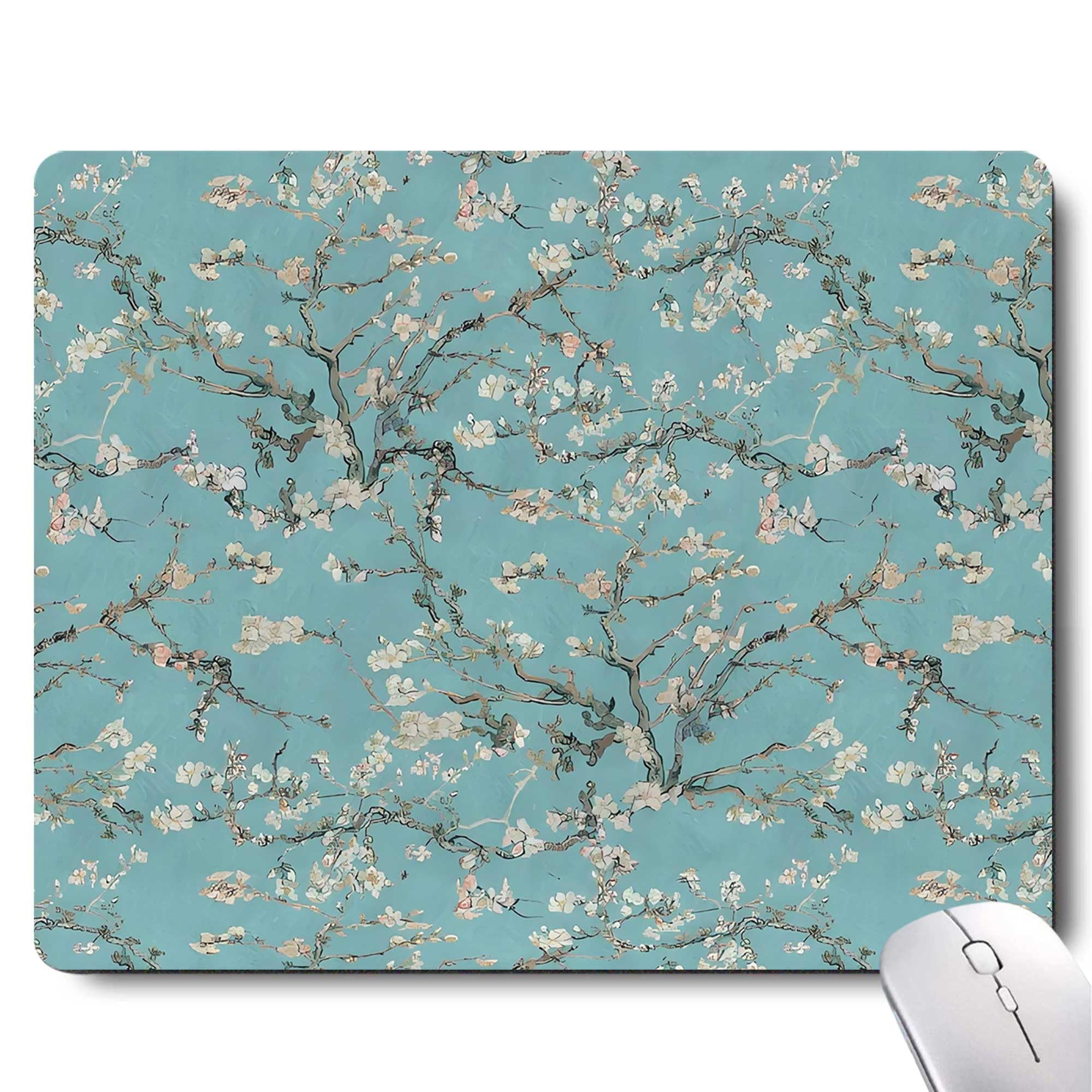 Gorgeous Flowers Plants Mouse Pad,Pink Floral Rose Mouse Pads for Desk,Soft Computer Mouse Mat Cute Mousepad Cloth Computer Mouse Pads for Women,Square Waterproof Non-Slip Rubber Base MousePads