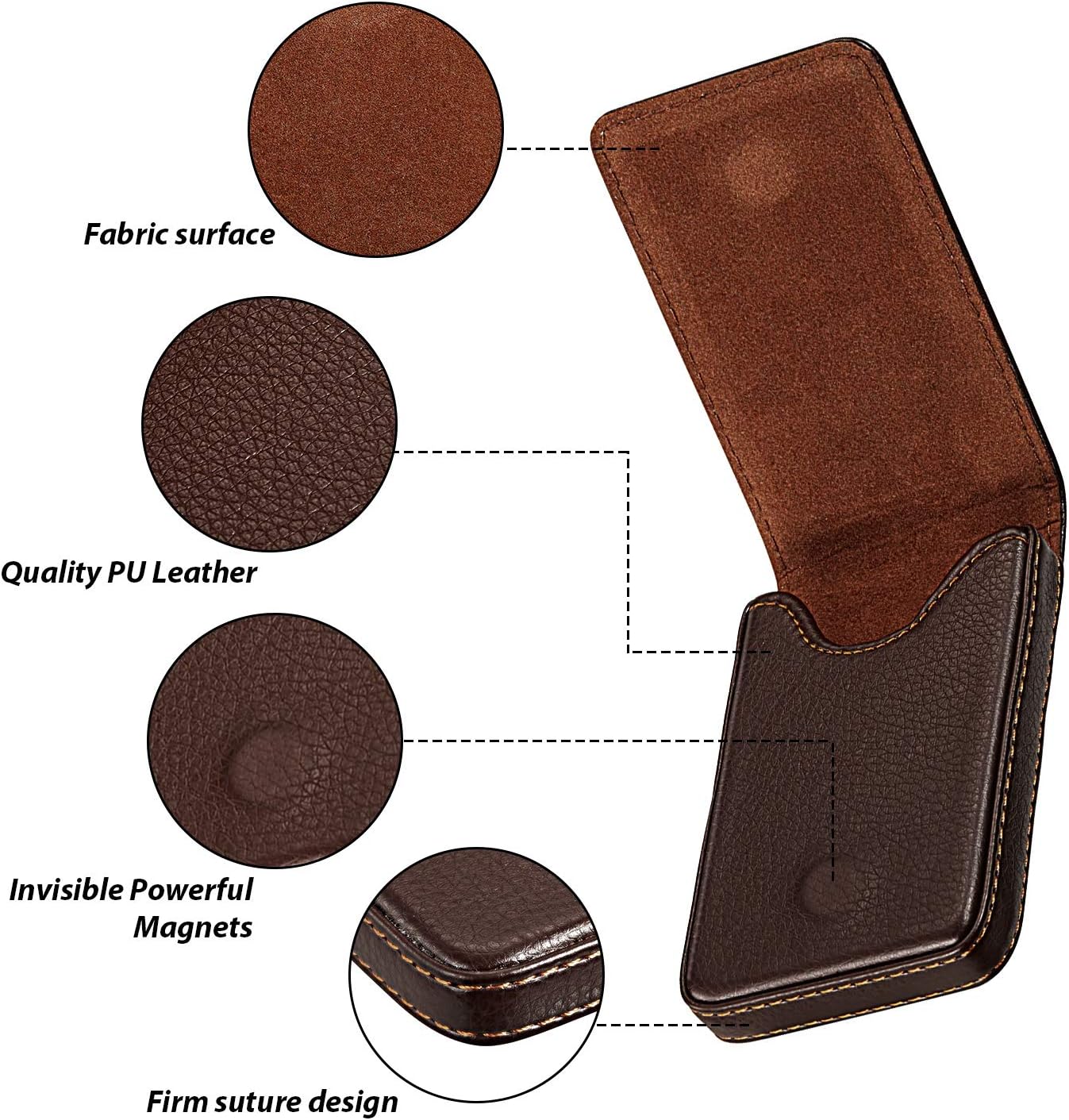 Outus 2 Pcs Business Card Holder Wallet PU,Black and Coffee,Classic