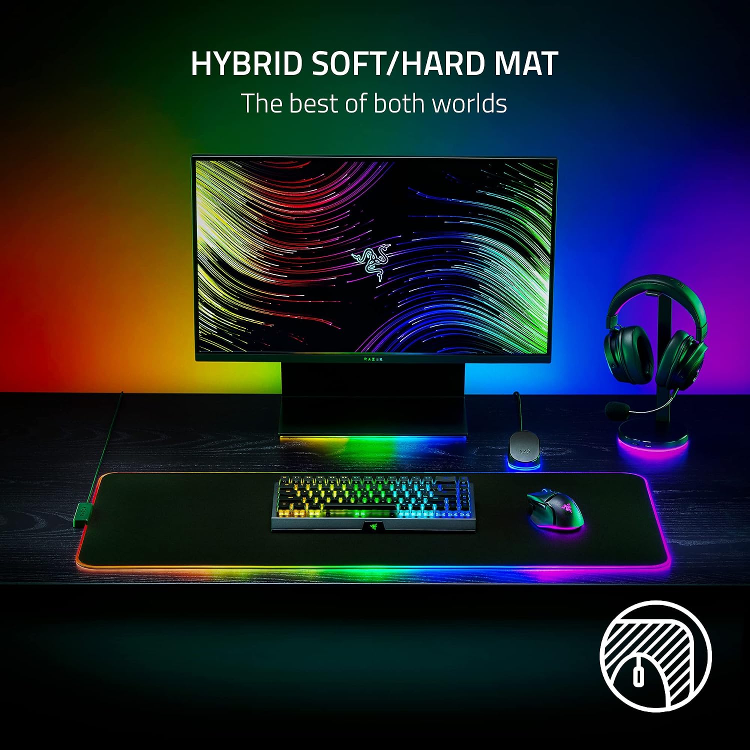 Razer Strider Chroma Hybrid Gaming Mouse Mat with Chroma RGB