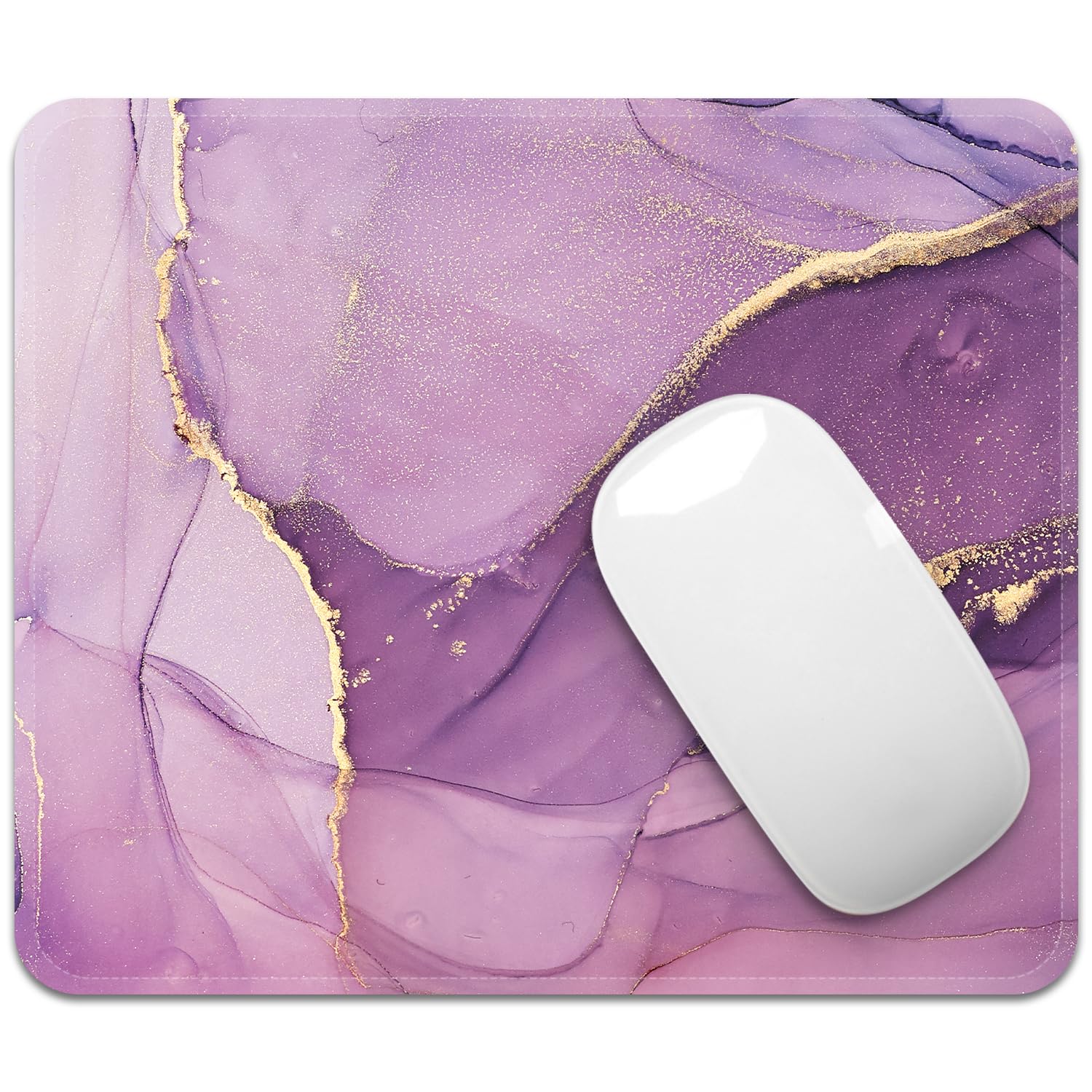 FROGIGO Mouse Pad with Stitched Edges - Cute Floral Mousepad for Women, 9.25 x 7.75 inch Washable Square Desk Pad, Non-Slip Rubber Base, Office Home Laptop Accessories - Vintage Garden