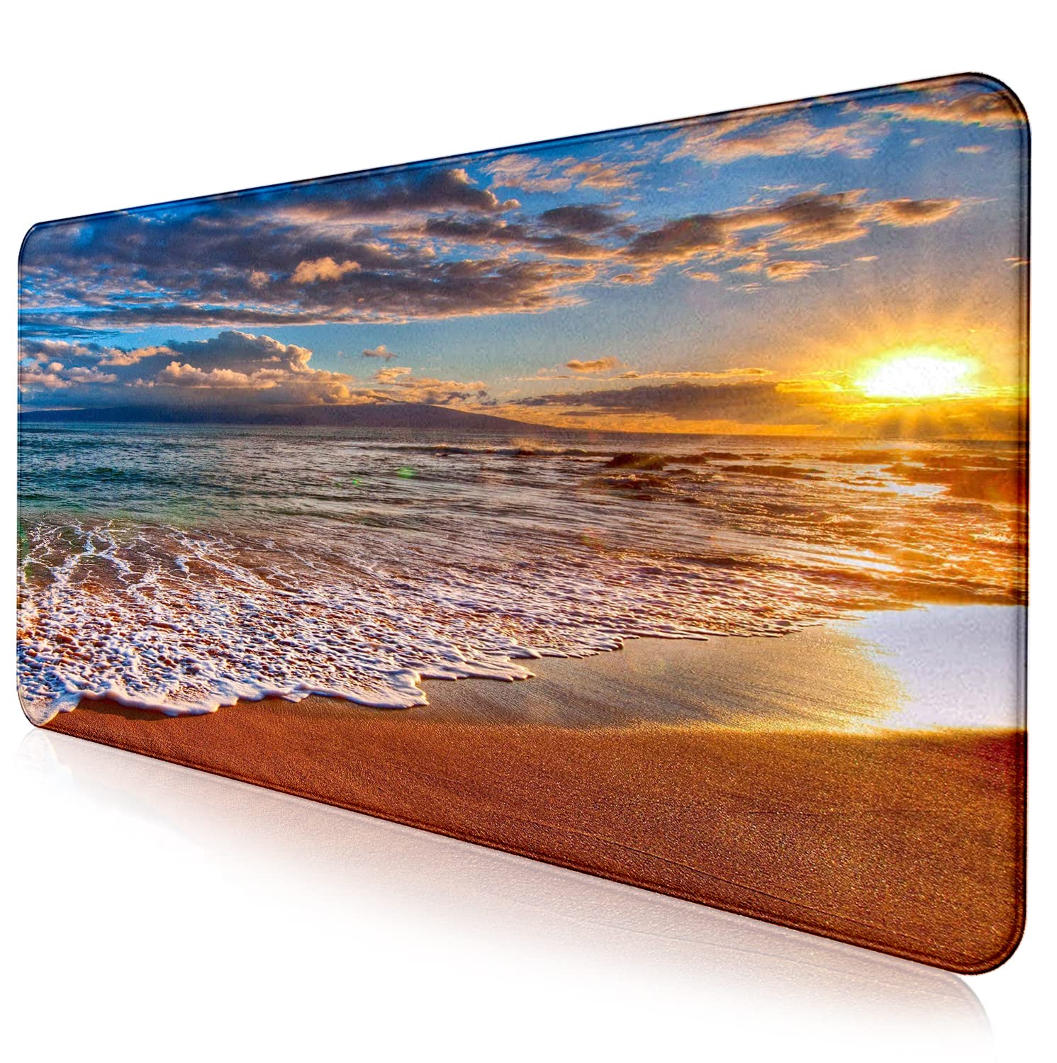 Retro American Flag XL Gaming Mouse Pad with Stitching Edge Laptop Desk Mat