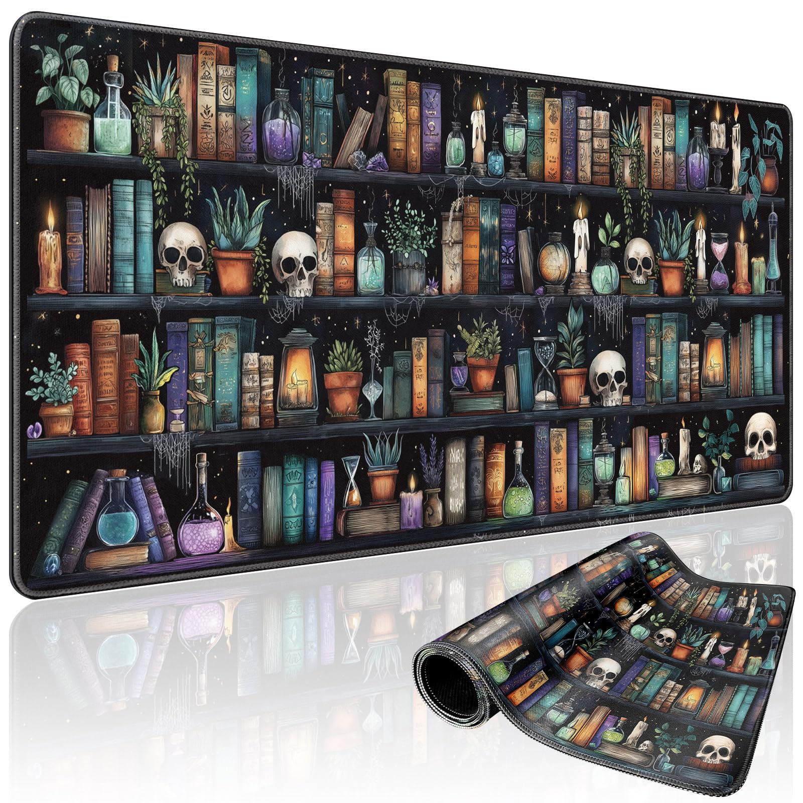 Mystical Gothic Library Large Gaming Mouse Pad Desk Mat 31.5x15.7