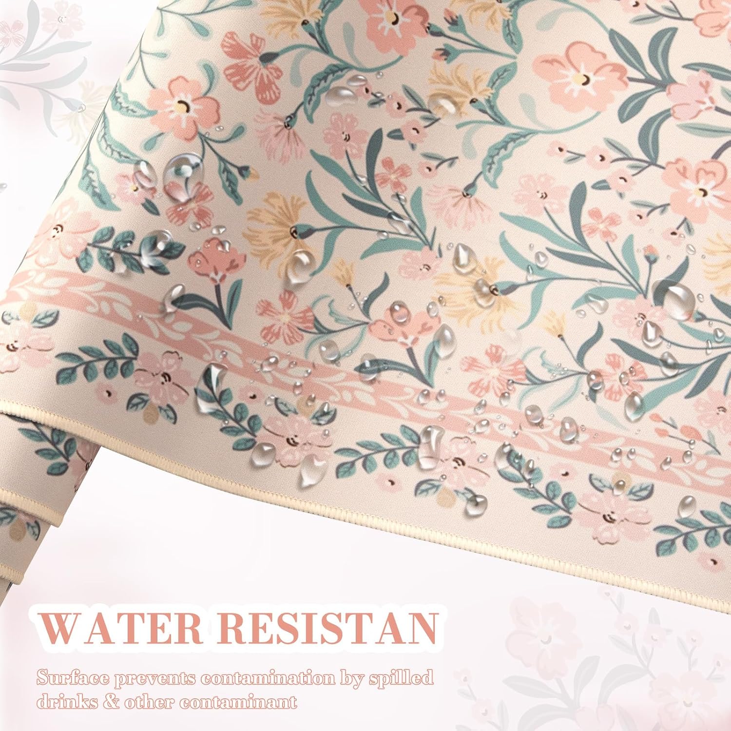 iCasso Desk Mat,Mouse Pad for Office Desk,35.4x15.7in,Pink Floral