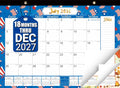 Desk Calendar 2026-2027, Large 18-Month Desk/Wall Calendar, Until Dec 2027