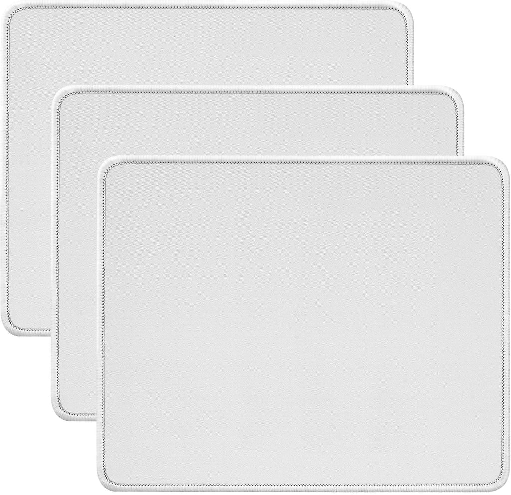JIKIOU 3 Pack Mouse Pad with Stitched Edge, Perfect Size 10.2x8.3in Black