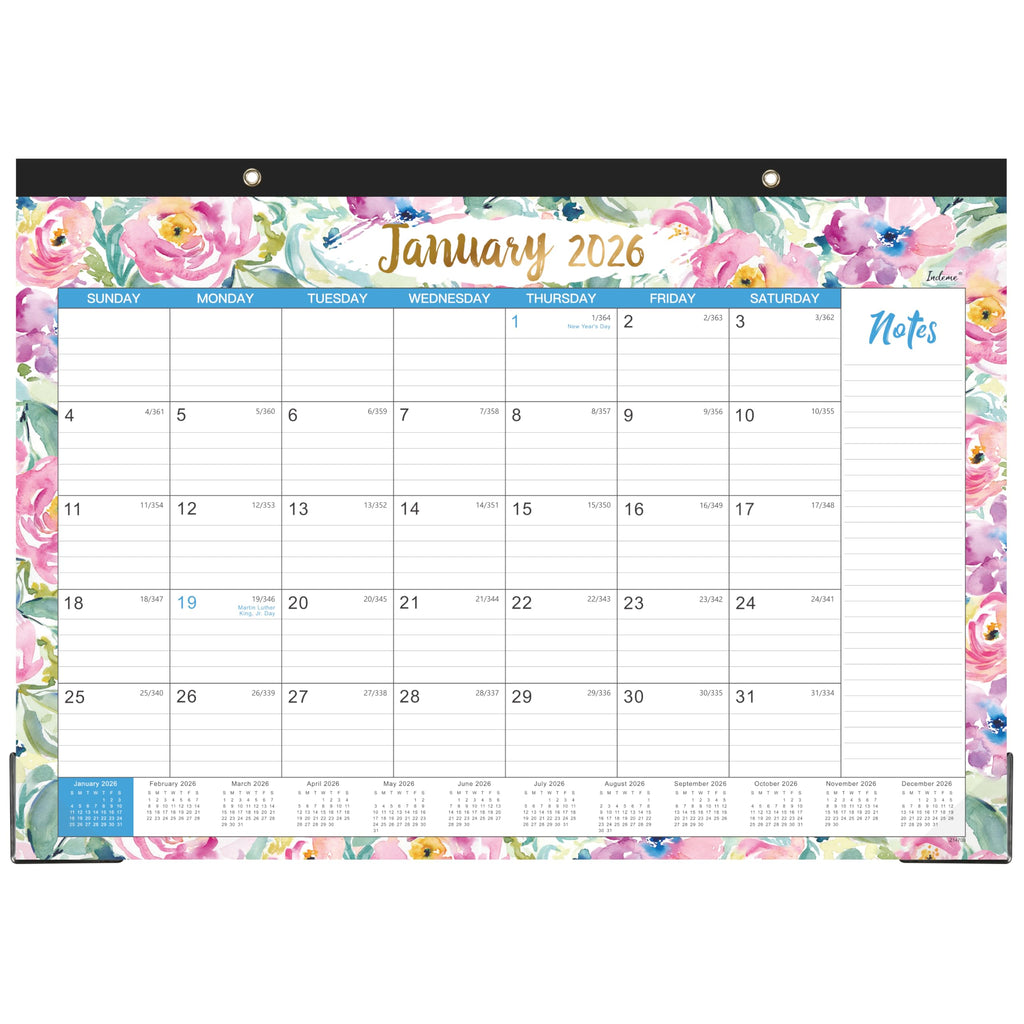 Desk Calendar 2026-2027 - Jul. 2026 - Dec. 2027, 18 Months Large Monthly Desk Calendar 2026-2027, 17" x 12", Desk Pad, Large Ruled Blocks, To-do List & Notes