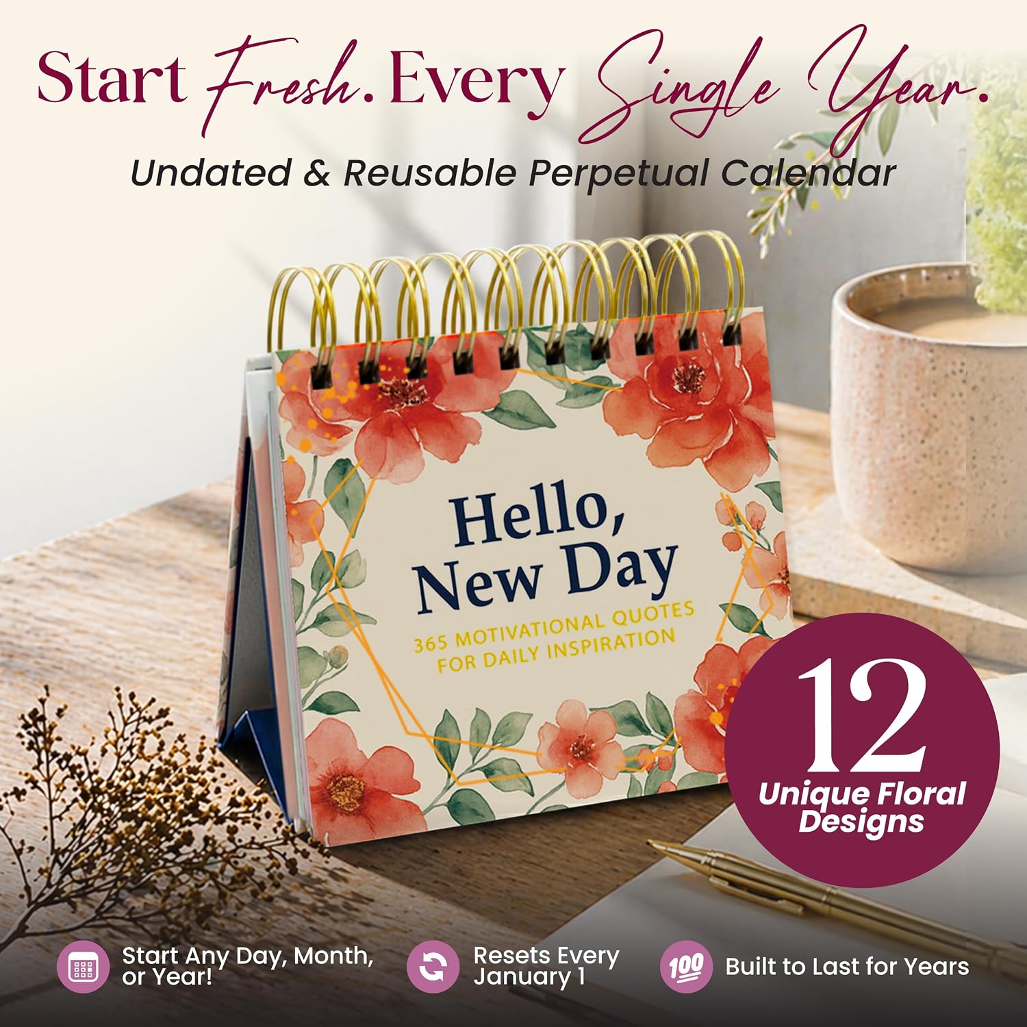 Flip Perpetual Calendar—365 Daily Positive Affirmations for Women