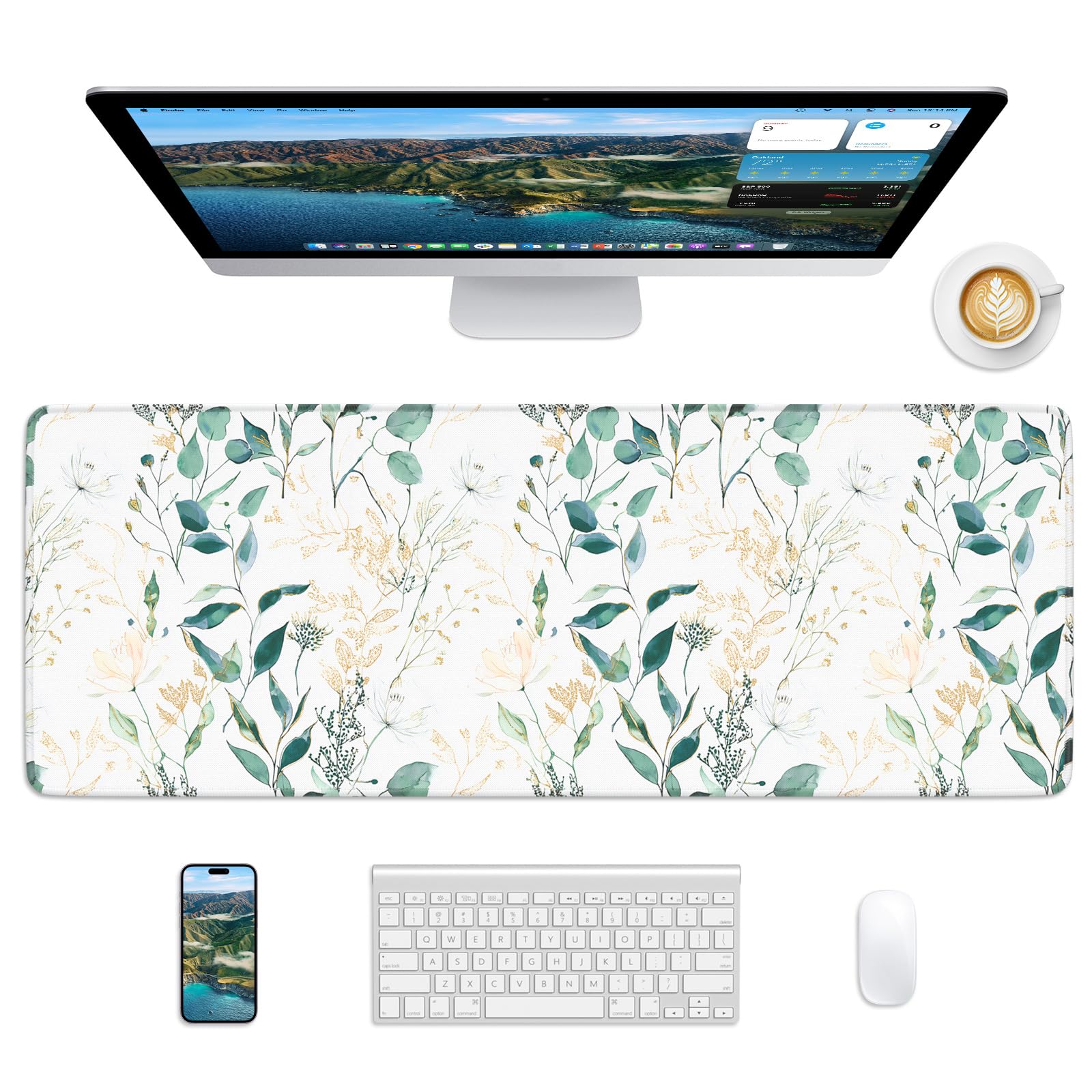 Mouse Pad 31.5x11.8in Large Desk Mat Non-Slip for Office