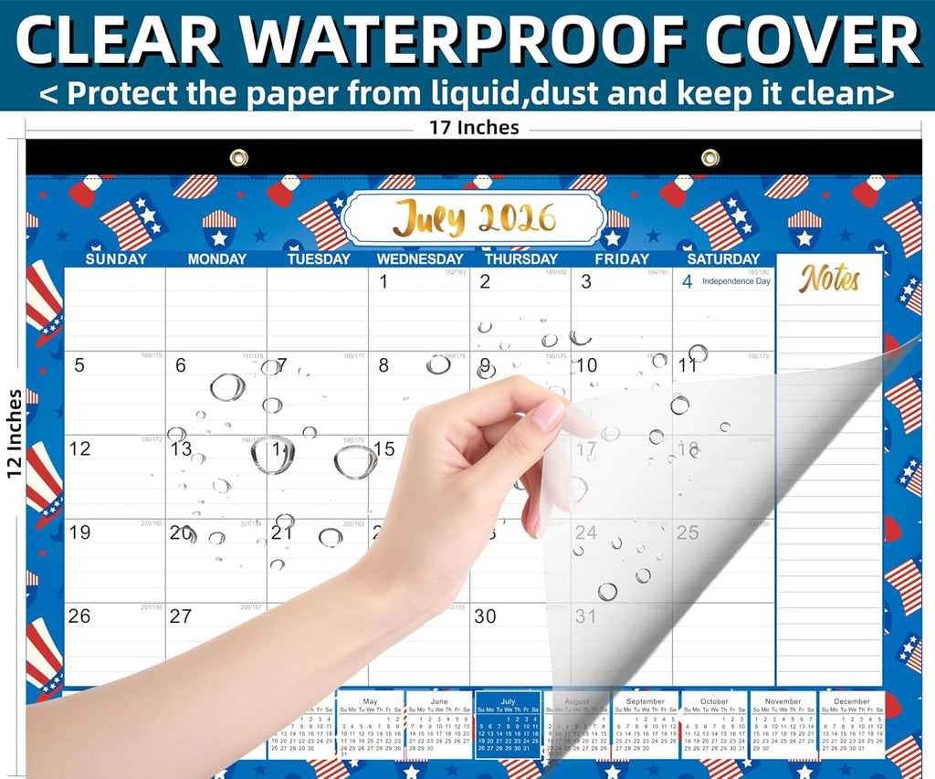 Desk Calendar 2026-2027, Large 18-Month Desk/Wall Calendar, Until Dec 2027