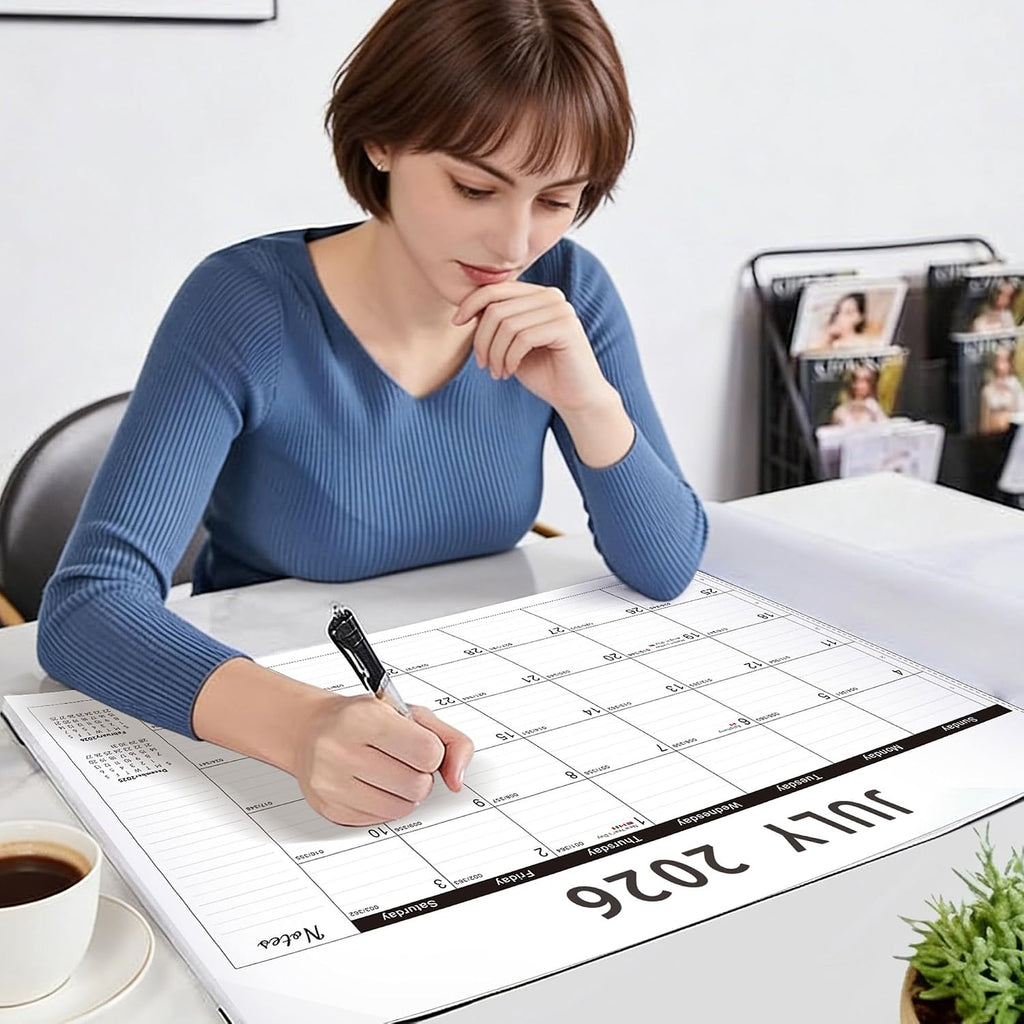 Desk calendar 2026-2027 22"x17" Desk Top Calendar with plastic cover