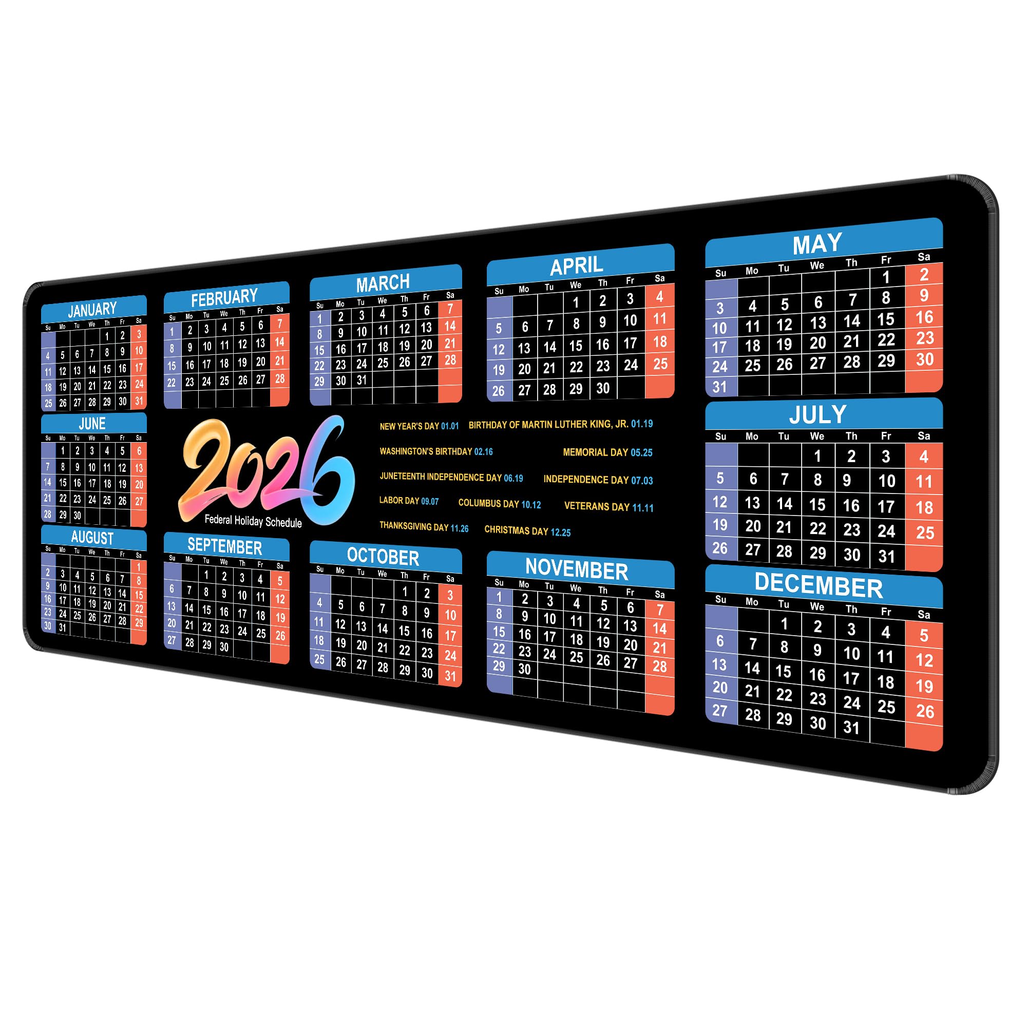 Large Thin Mouse Pad with Stitched Edges, Galaxy Space