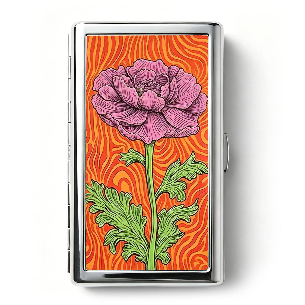 Vintage Art Deco Versatile Card & Cash Case, Slim Metal Wallet for Women Men Credit ID Business Cards (#A)
