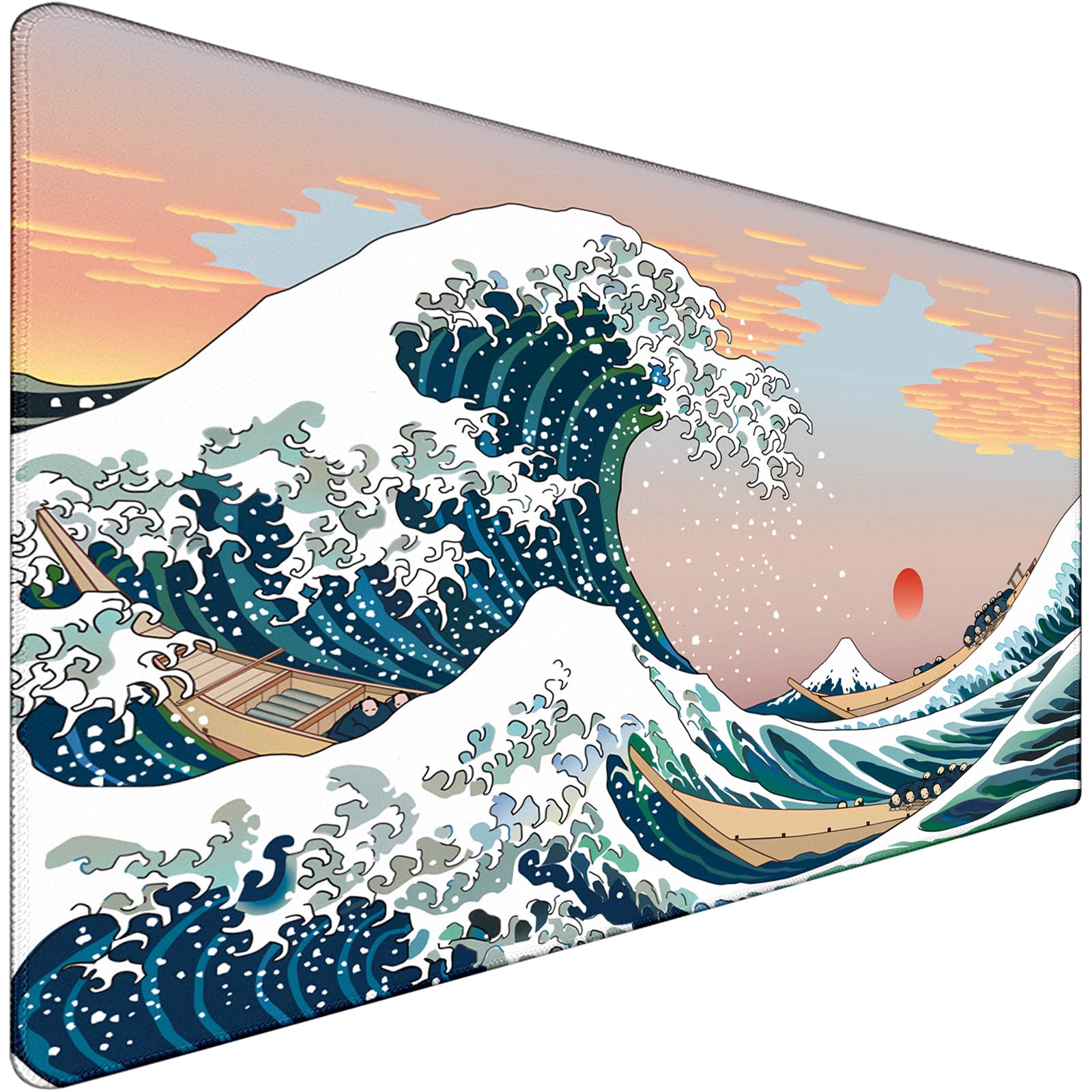 31.5" x 15.7" Waterproof Fabric Desk Pad Large Mouse Pad Office Game, Black