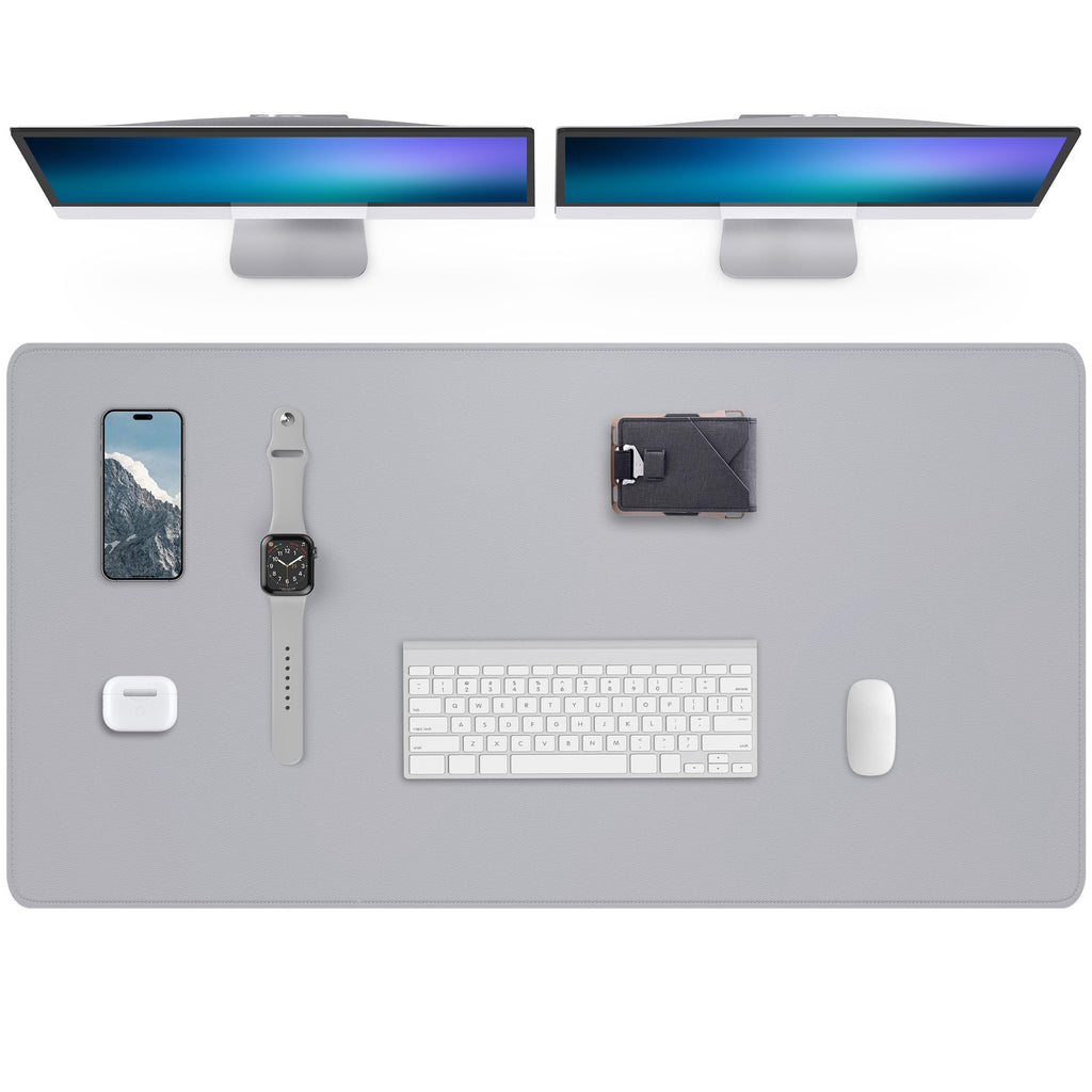AFIING Large Desk Mat 55" x 24" - PU Leather Desk Pad Protector, Waterproof Non-Slip Extended Mouse Pad for Office Desk, Keyboard, Laptop and Home Workspace (Black)