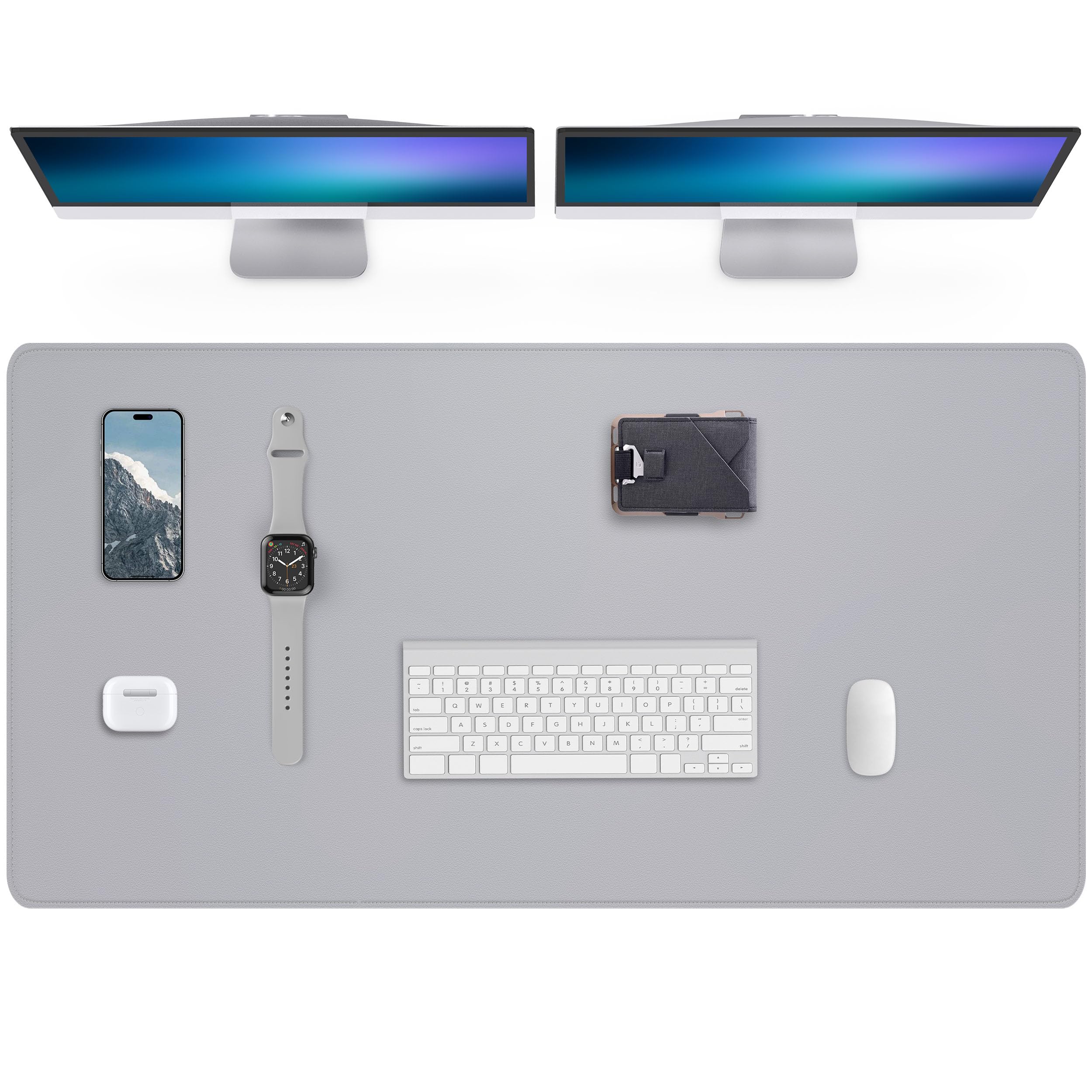 AFIING Large Desk Mat 55" x 24" - PU Leather Desk Pad Protector, Waterproof Non-Slip Extended Mouse Pad for Office Desk, Keyboard, Laptop and Home Workspace (Black)
