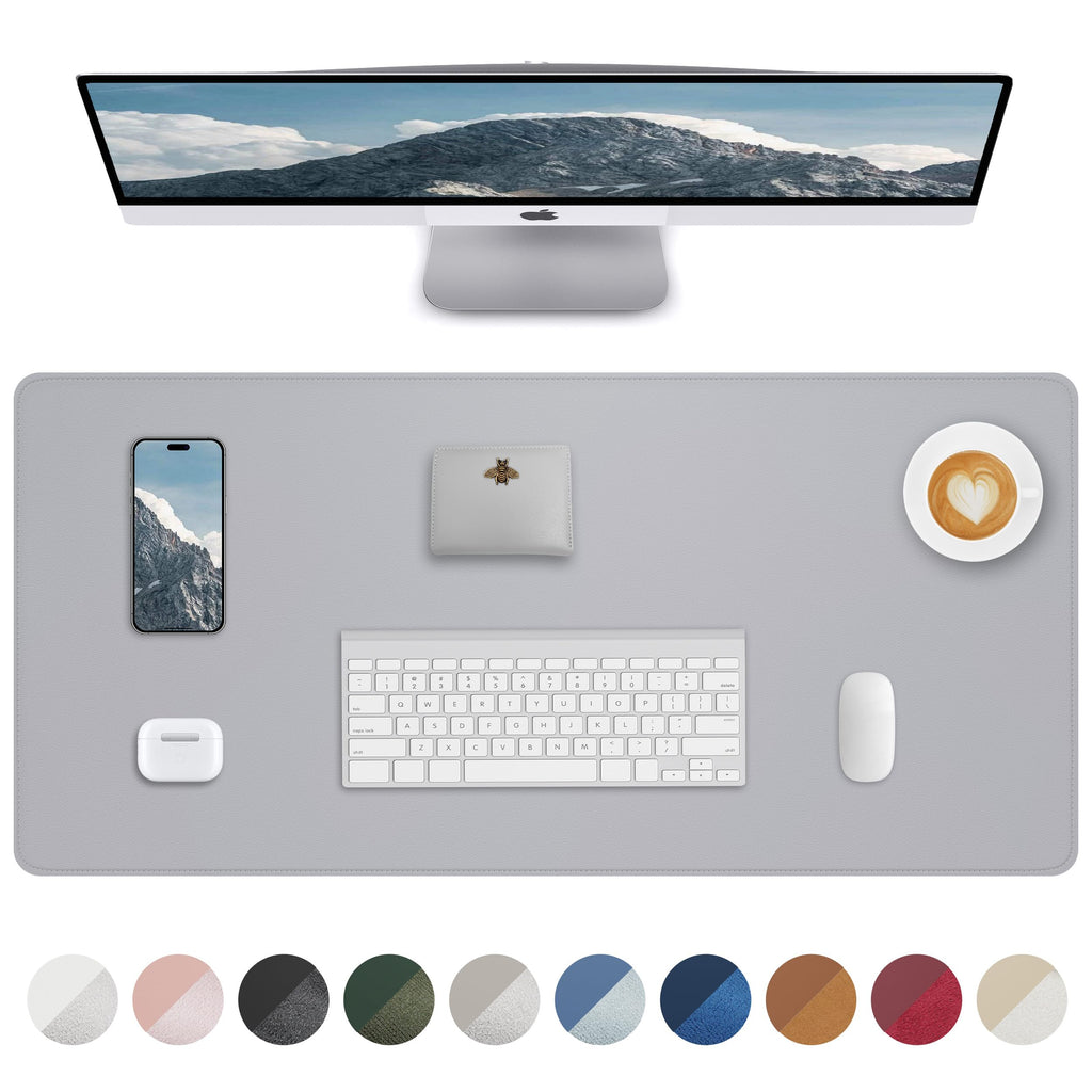 AFIING Large Desk Mat 55" x 24" - PU Leather Desk Pad Protector, Waterproof Non-Slip Extended Mouse Pad for Office Desk, Keyboard, Laptop and Home Workspace (Black)