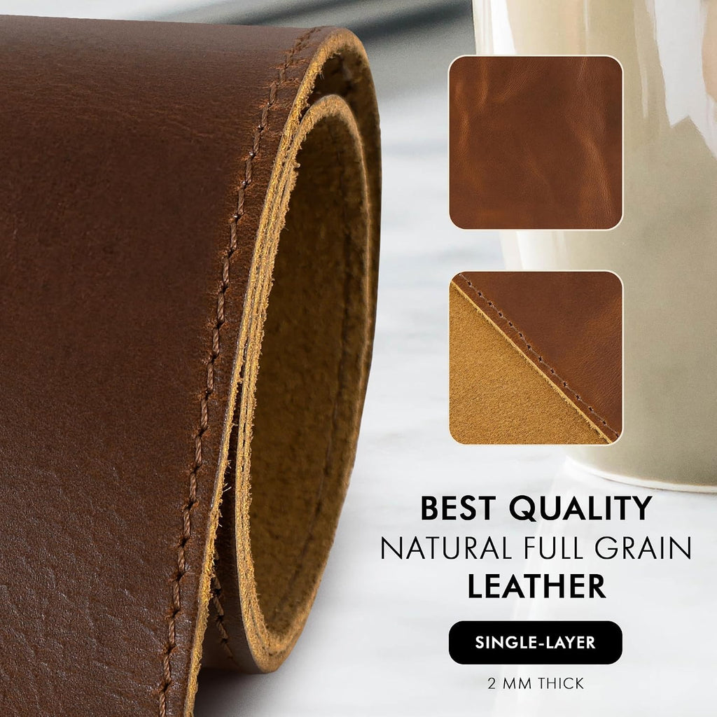 Elizo Real Leather Desk Mat Set (32x16) Large Desk Cover Desk Blotter Protector Computer Gaming Mouse Pad Table Laptop Office Desktop Accessories