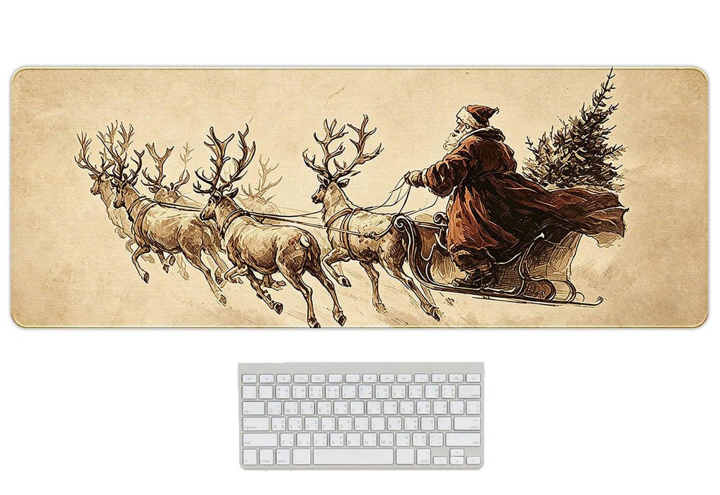UTELKA Blue Desk Mat, Flroal Desk Matt for Desktop Mouse Pad 31.5x11.8