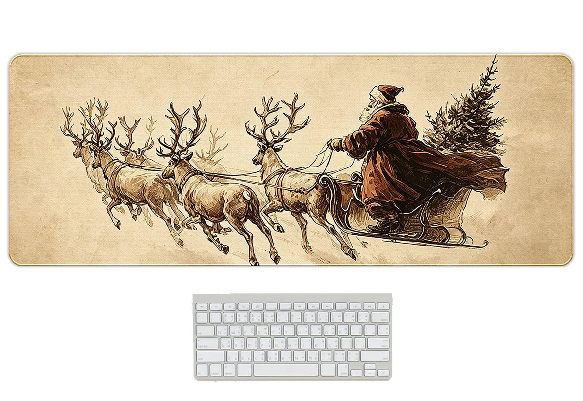 UTELKA Blue Desk Mat, Flroal Desk Matt for Desktop Mouse Pad 31.5x11.8