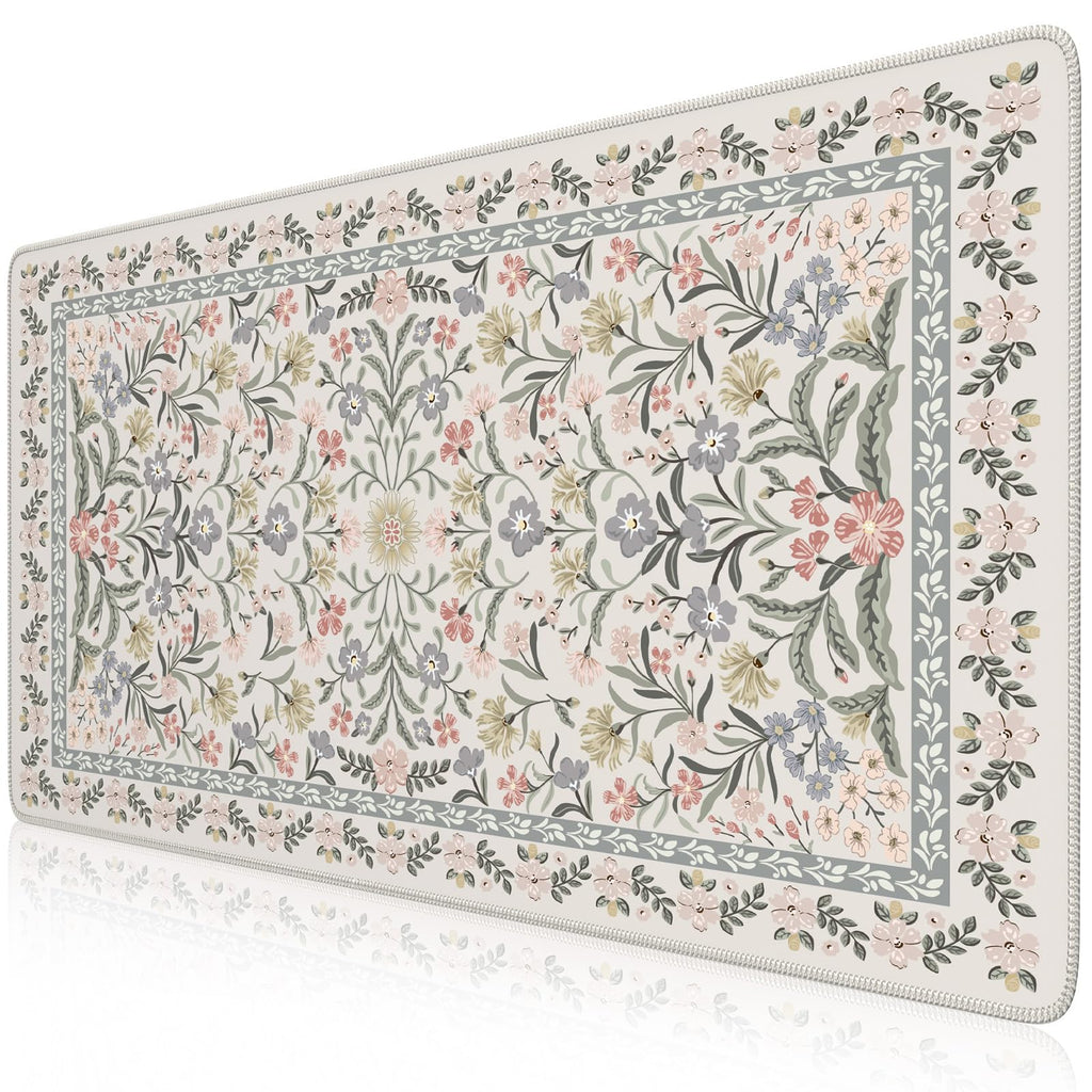 iCasso Desk Mat,Mouse Pad for Office Desk,35.4x15.7in,Pink Floral