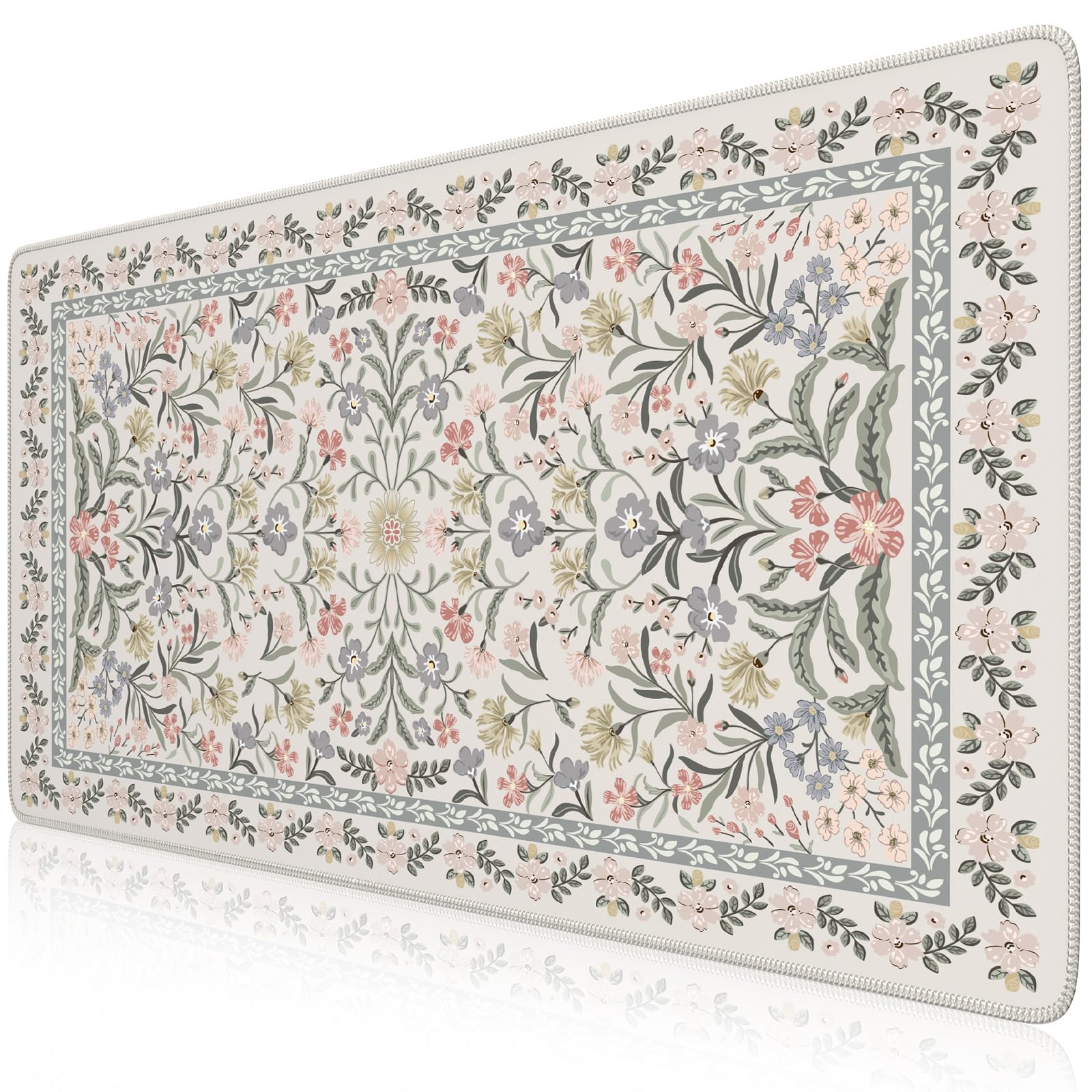 iCasso Desk Mat,Mouse Pad for Office Desk,35.4x15.7in,Pink Floral