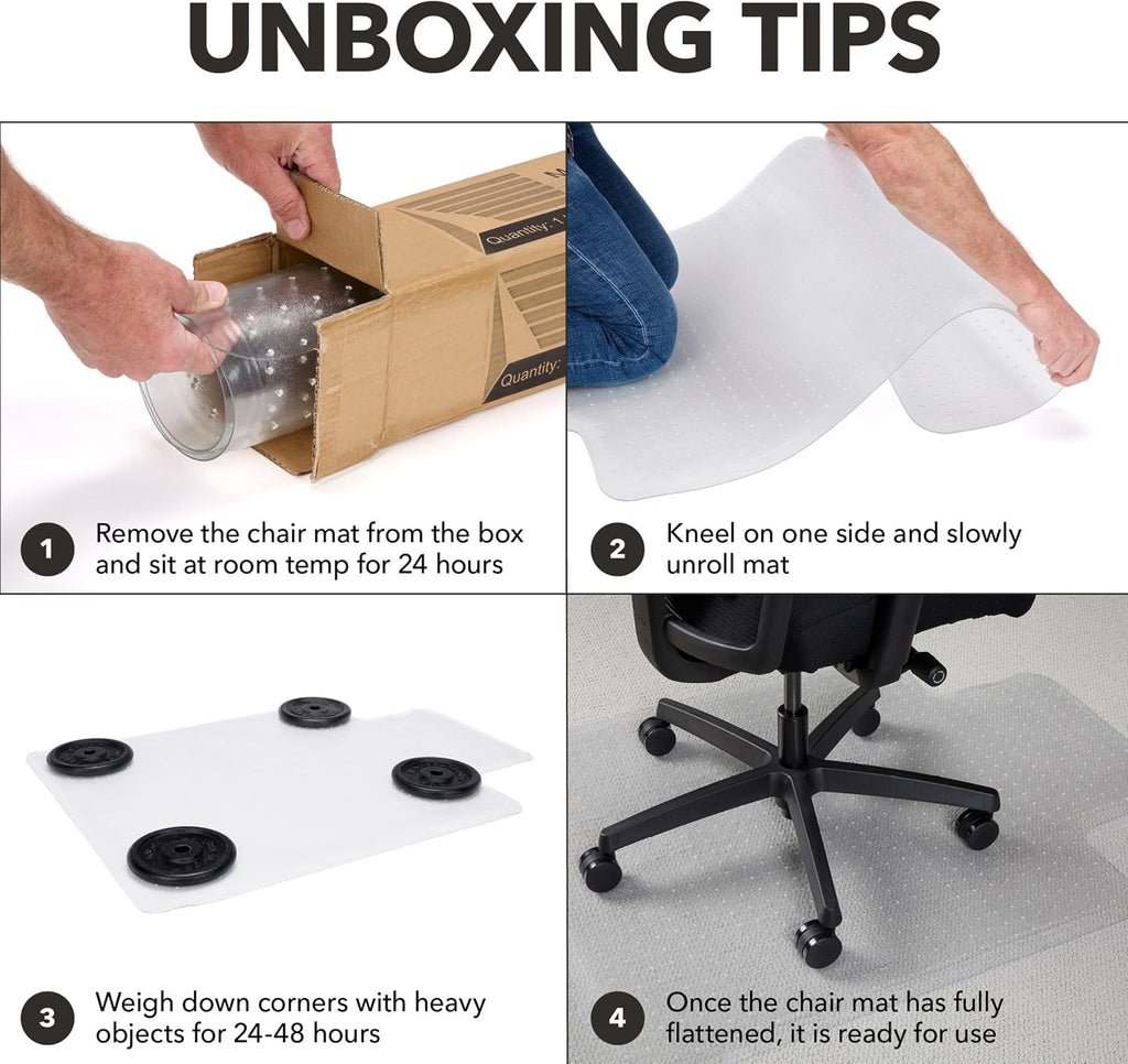 HON Office Chair Mat for Carpet, Heavy Duty, Clear Desk Mat, 36 x 48 in